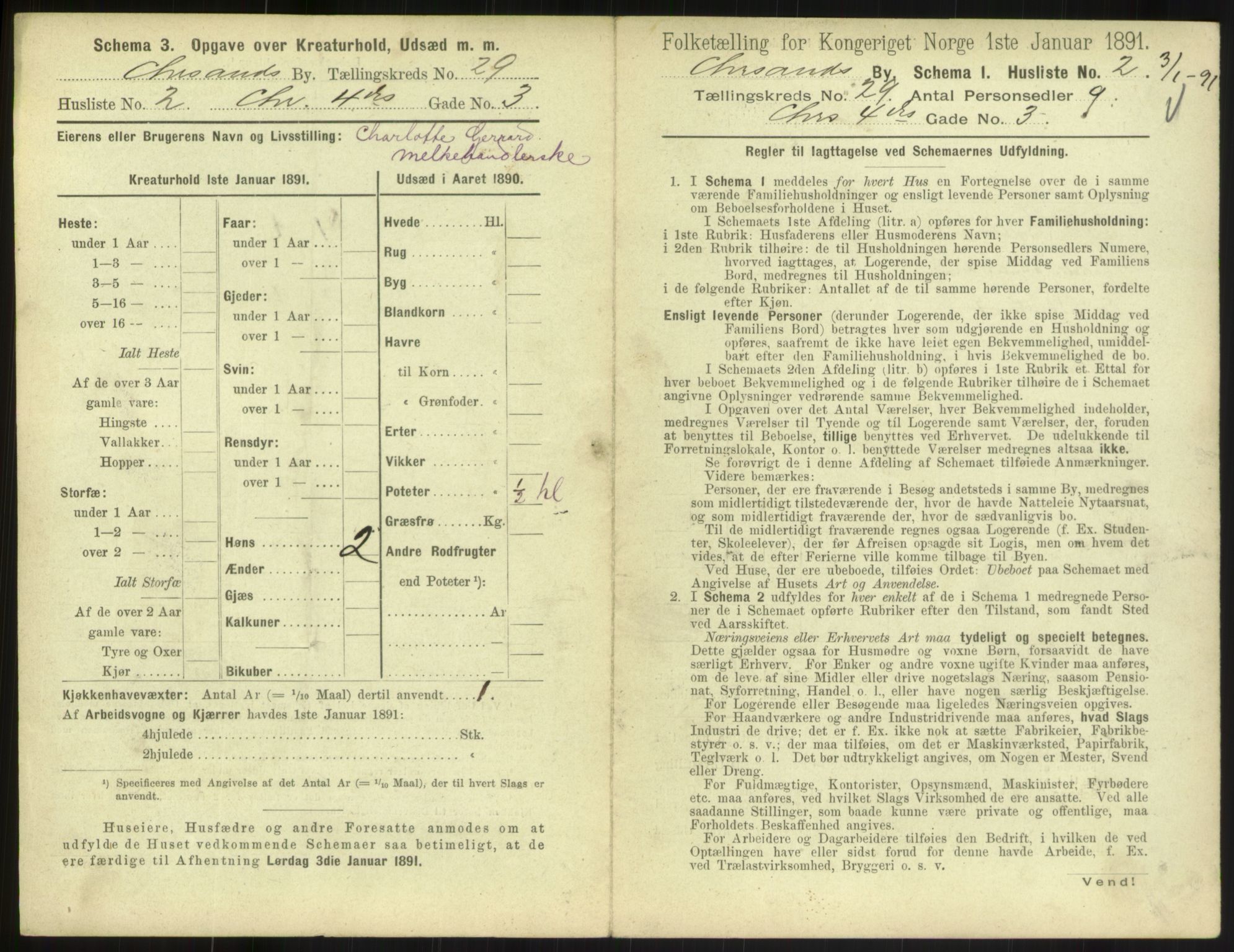 RA, 1891 census for 1001 Kristiansand, 1891, p. 1548