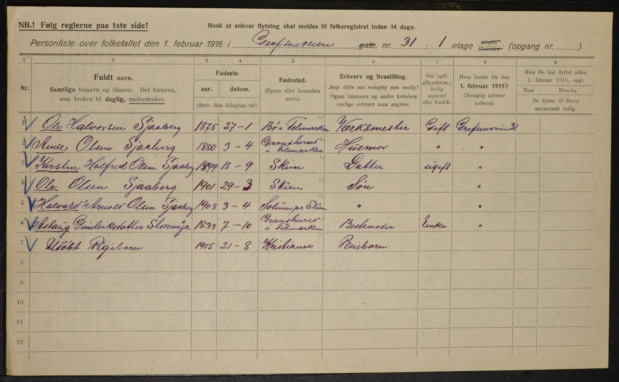 OBA, Municipal Census 1916 for Kristiania, 1916, p. 30261