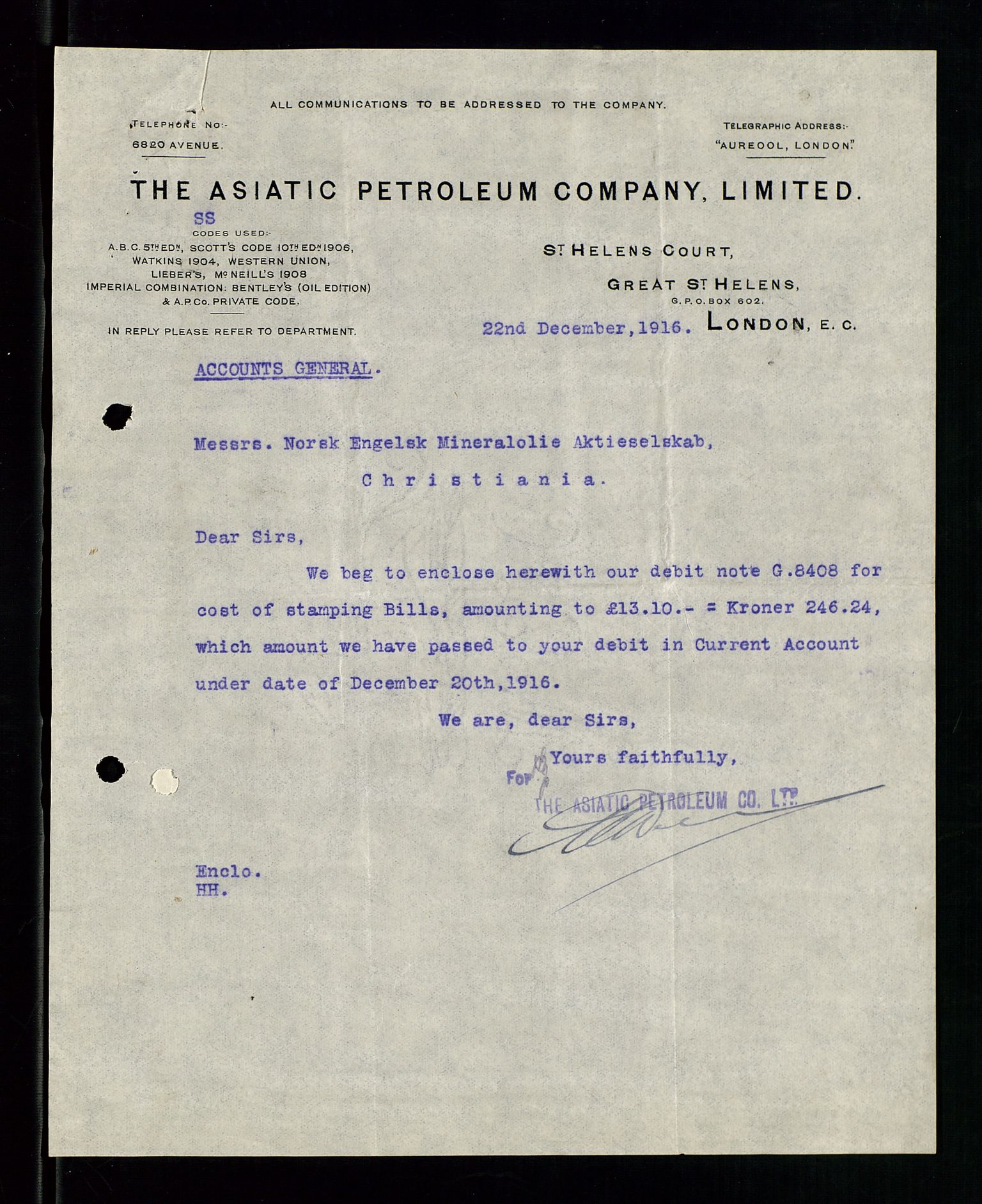 Pa 1521 - A/S Norske Shell, AV/SAST-A-101915/E/Ea/Eaa/L0001: Sjefskorrespondanse, 1917, p. 536