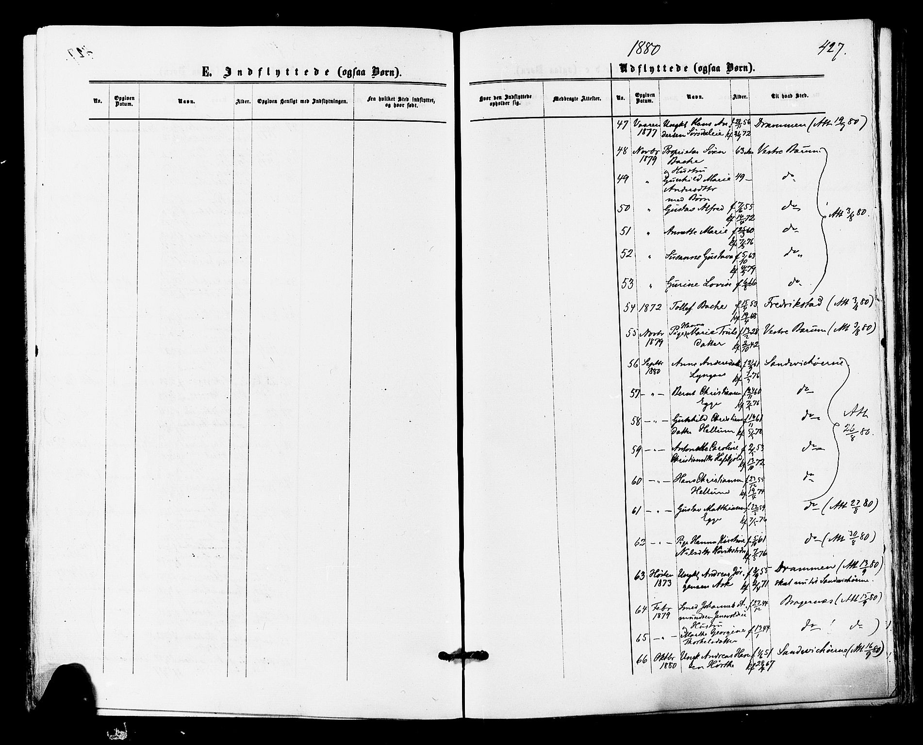Lier kirkebøker, SAKO/A-230/F/Fa/L0014: Parish register (official) no. I 14, 1875-1882, p. 427