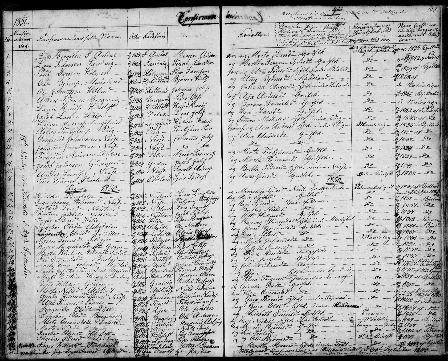 Nedstrand sokneprestkontor, SAST/A-101841/01/IV: Parish register (official) no. A 8, 1839-1860, p. 109