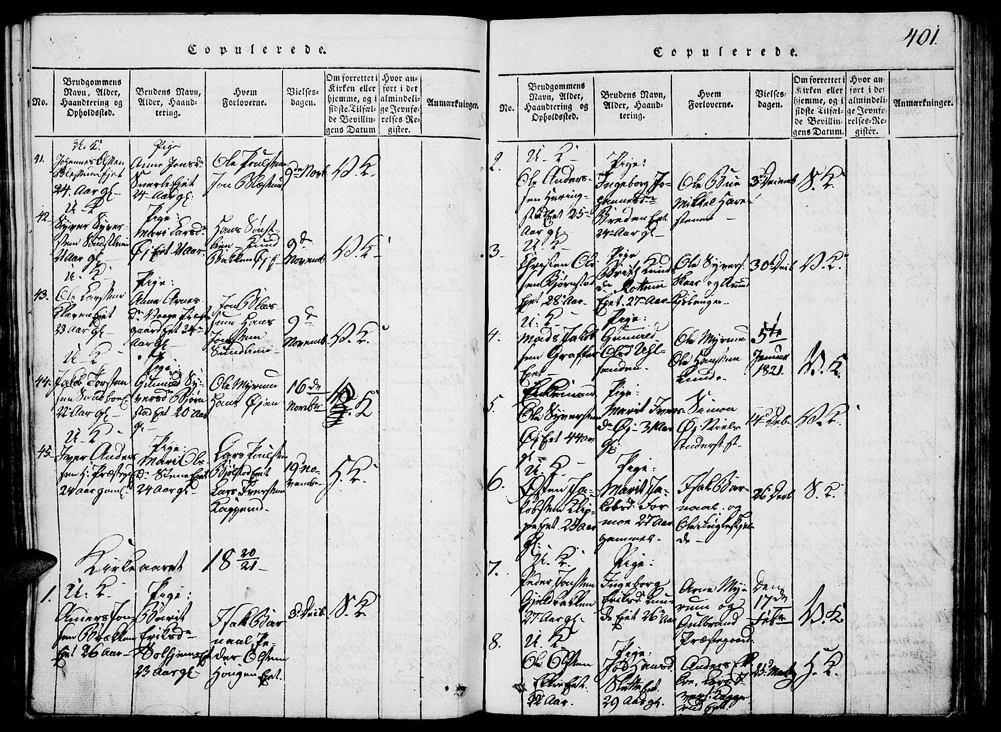 Vågå prestekontor, SAH/PREST-076/H/Ha/Hab/L0001: Parish register (copy) no. 1, 1815-1827, p. 400-401