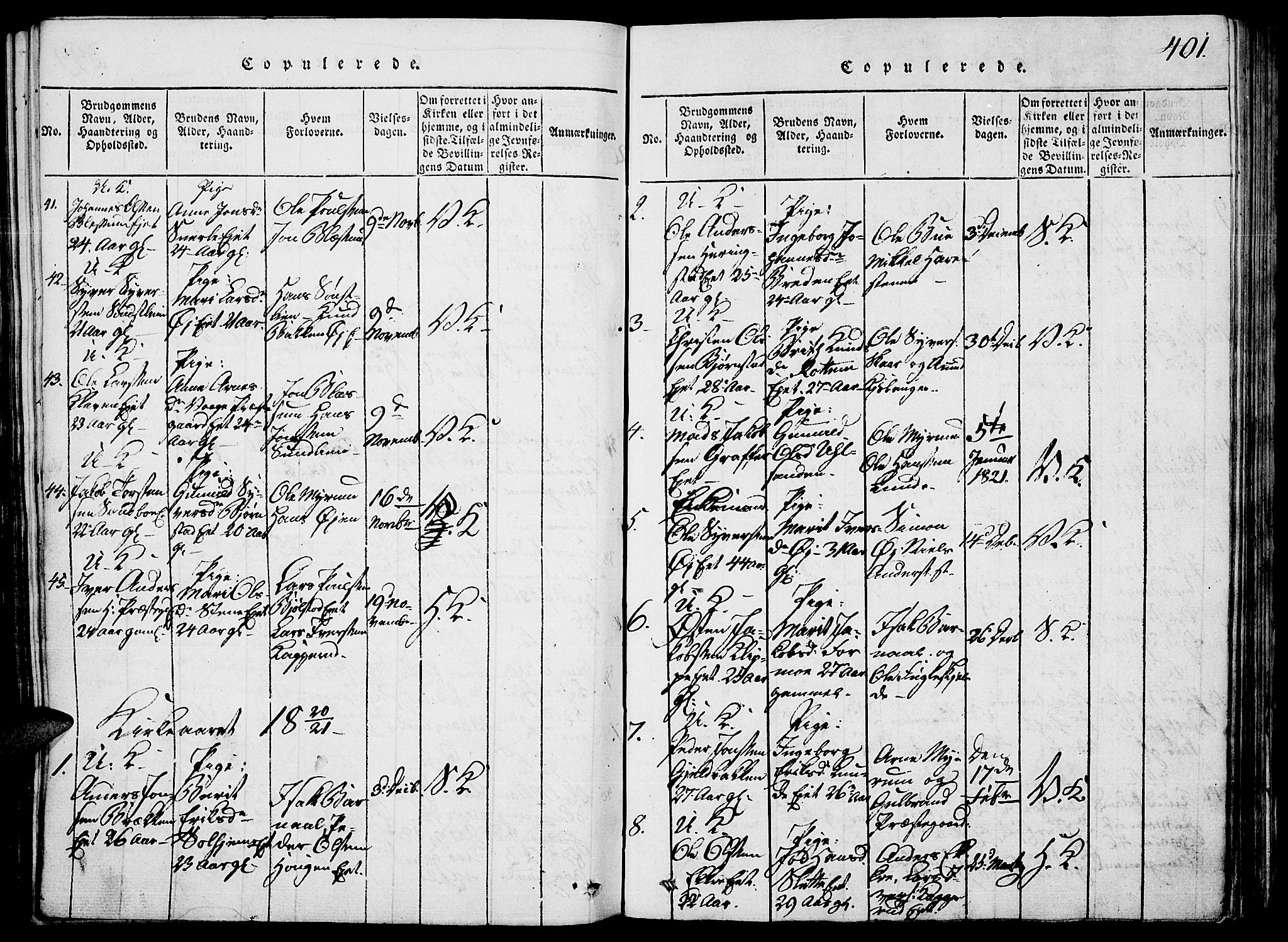 Vågå prestekontor, AV/SAH-PREST-076/H/Ha/Hab/L0001: Parish register (copy) no. 1, 1815-1827, p. 400-401