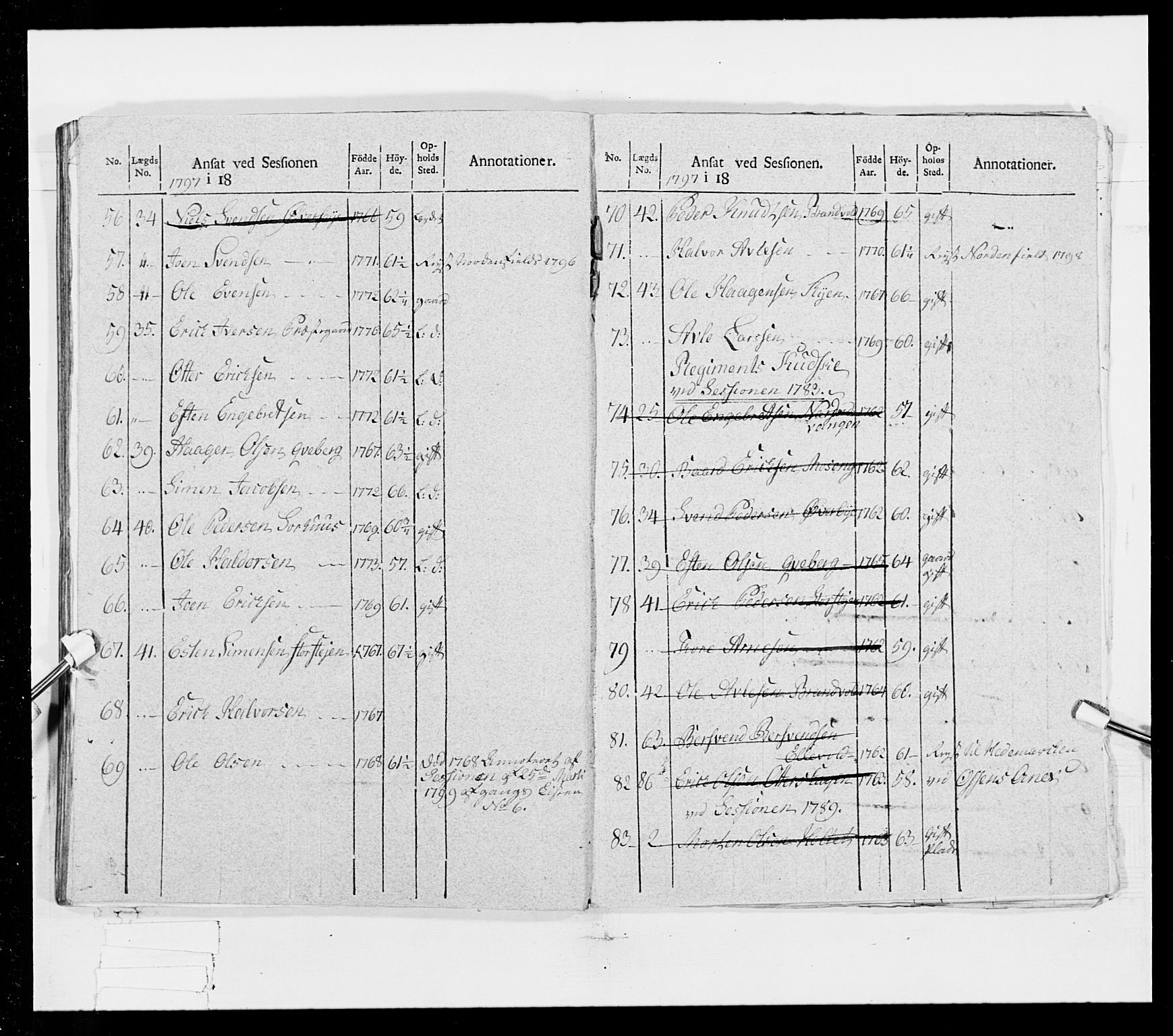 Generalitets- og kommissariatskollegiet, Det kongelige norske kommissariatskollegium, AV/RA-EA-5420/E/Eh/L0025: Skiløperkompaniene, 1766-1803, p. 227