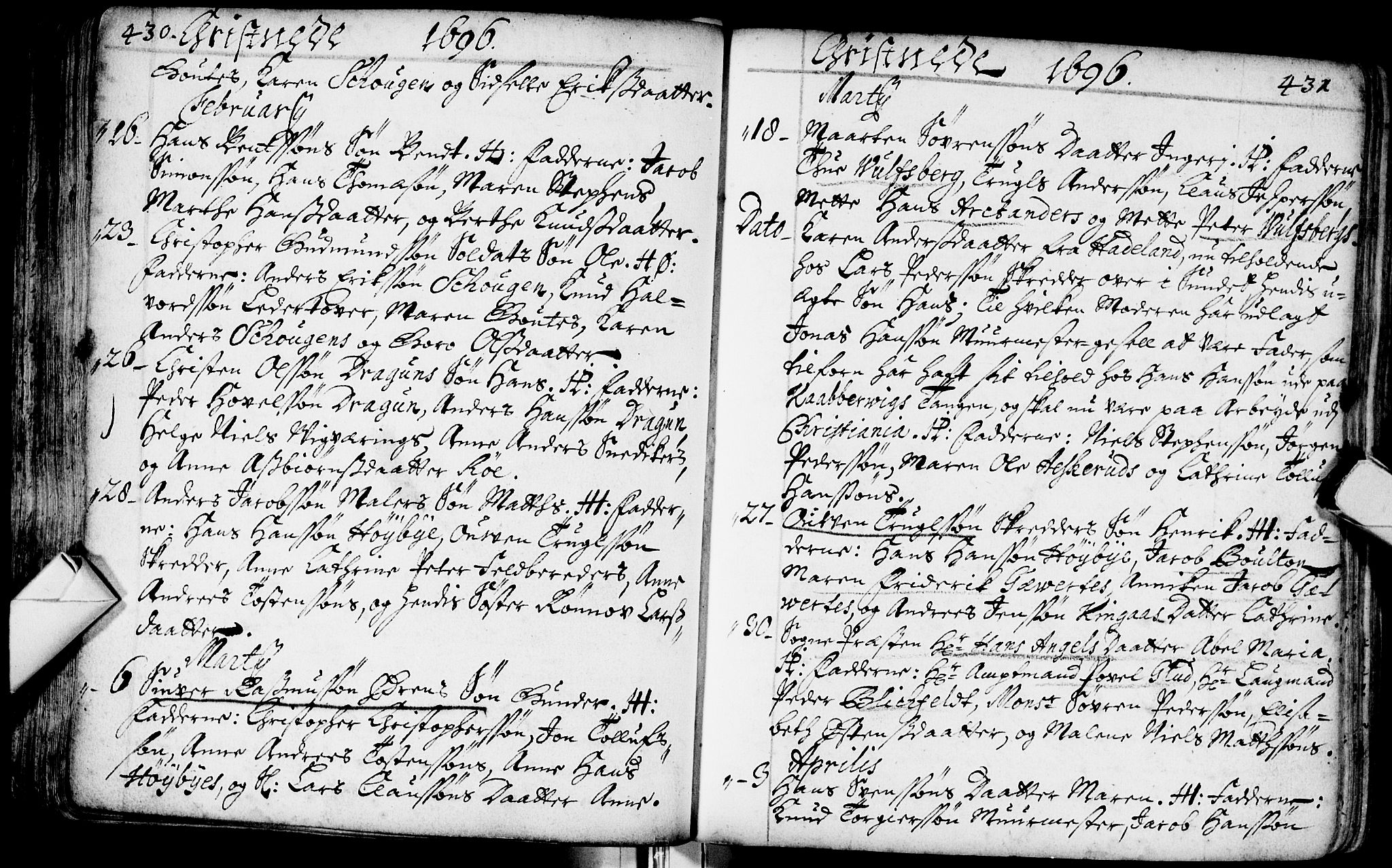 Bragernes kirkebøker, AV/SAKO-A-6/F/Fa/L0002: Parish register (official) no. I 2, 1680-1705, p. 430-431