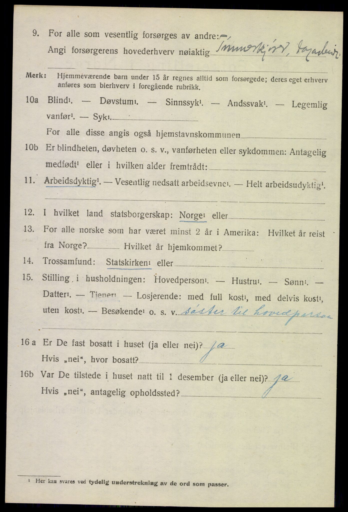 SAH, 1920 census for Trysil, 1920, p. 12750