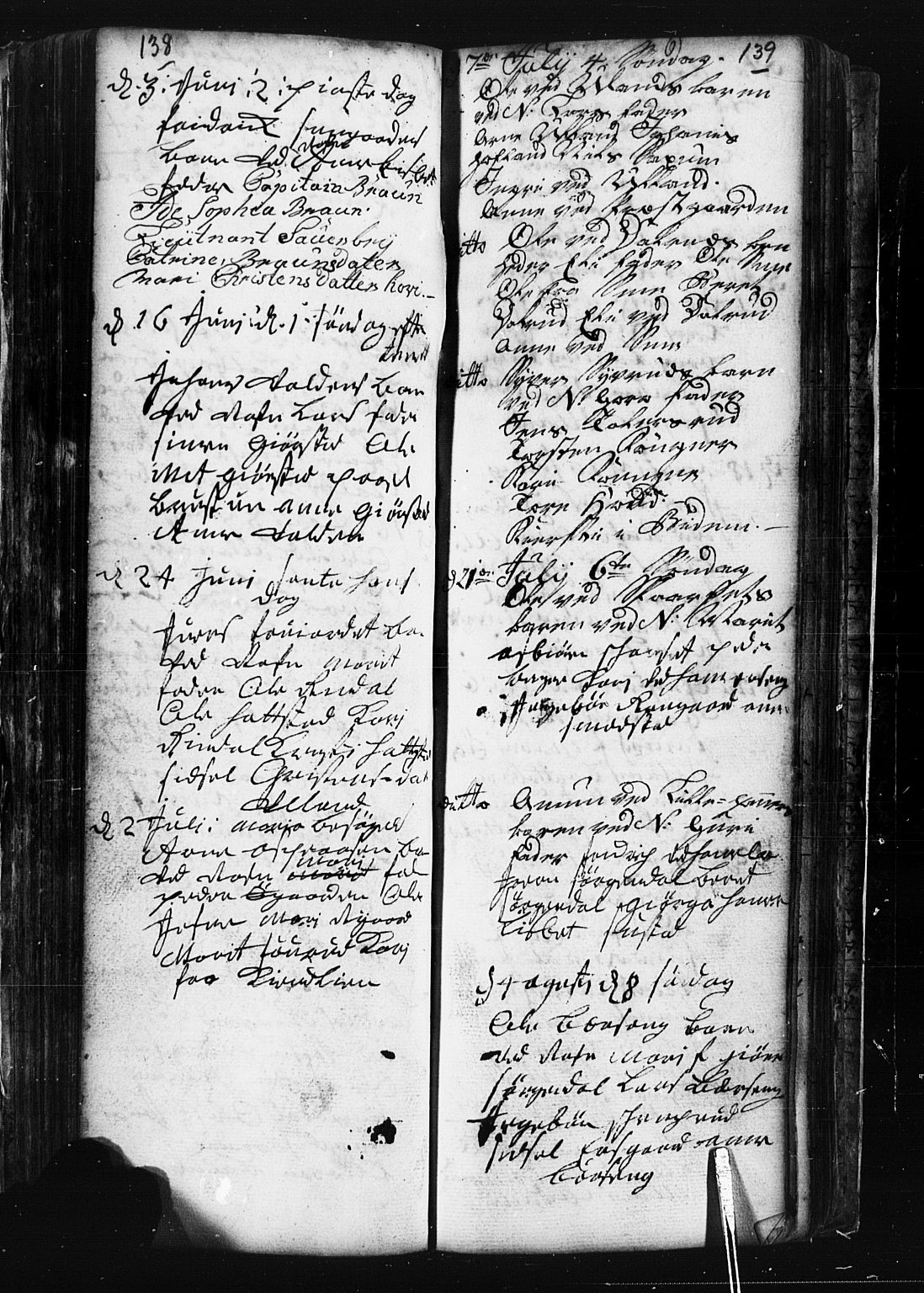 Fåberg prestekontor, SAH/PREST-086/H/Ha/Hab/L0001: Parish register (copy) no. 1, 1727-1767, p. 138-139