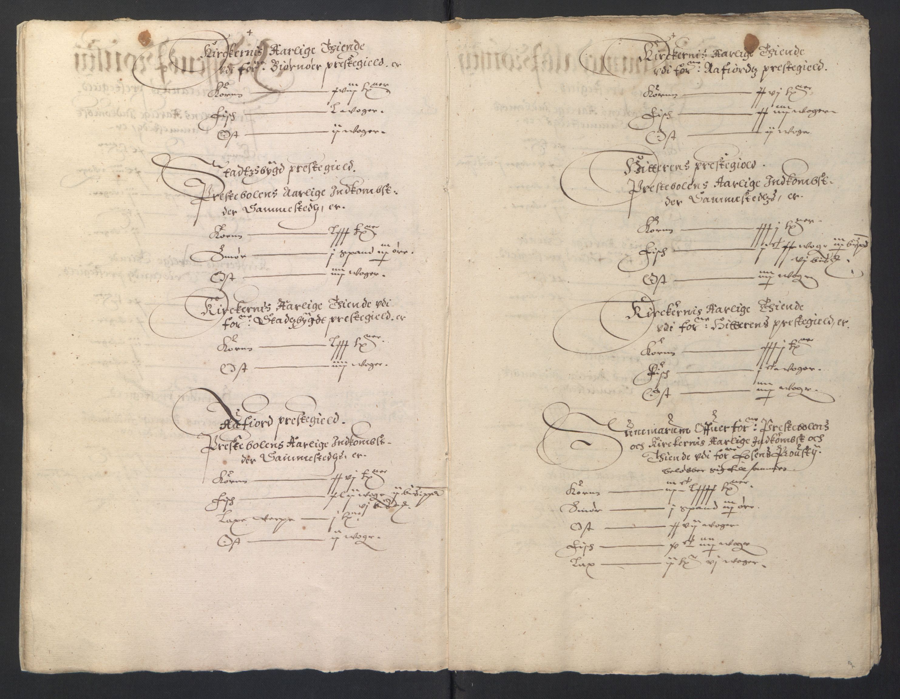 Stattholderembetet 1572-1771, AV/RA-EA-2870/Ek/L0016/0001: Jordebøker til utlikning av rosstjeneste 1624-1626: / Kirke- og prestebolsinntekter i Trondheim bispedømme og Jemtland, 1625-1626, p. 9