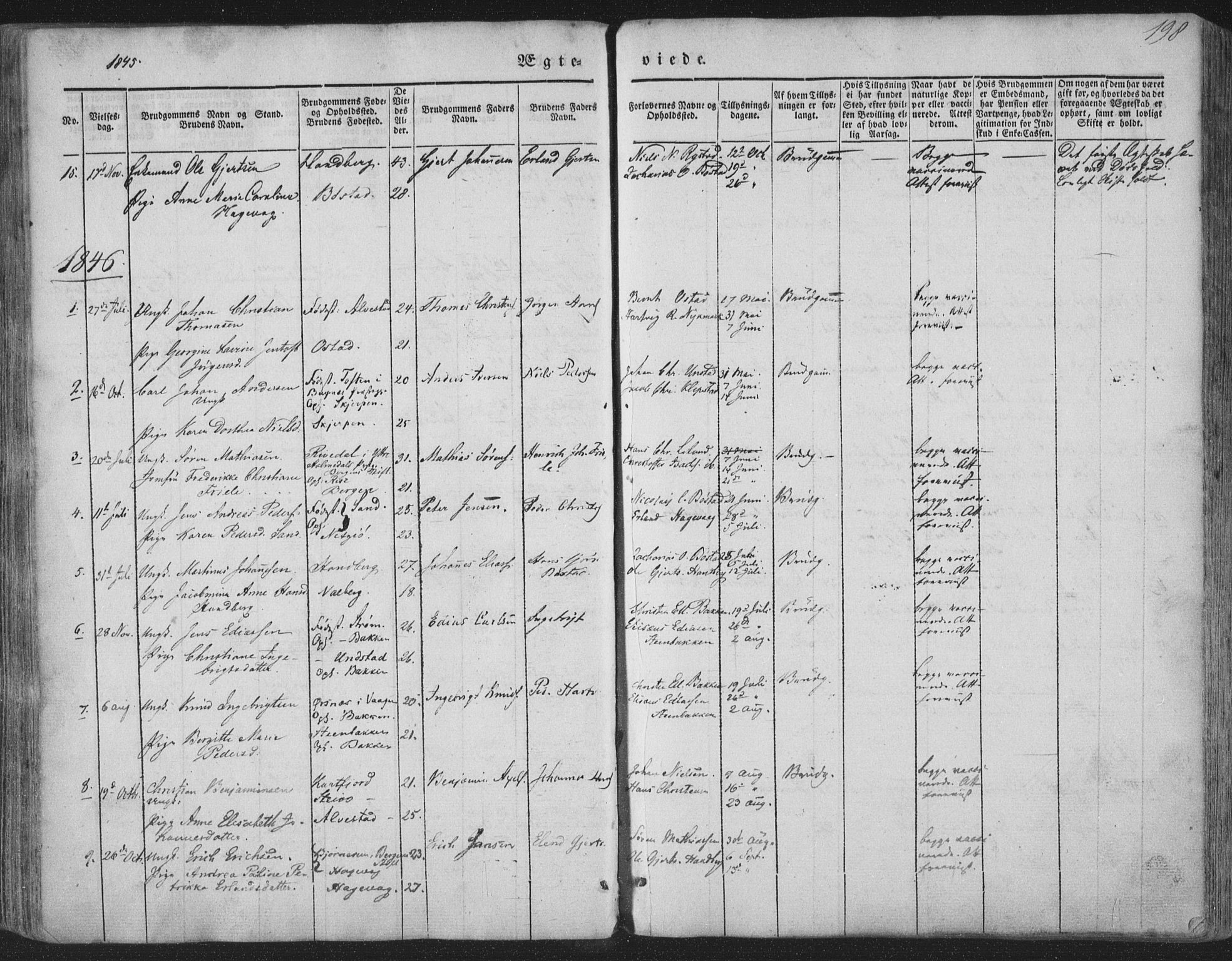 Ministerialprotokoller, klokkerbøker og fødselsregistre - Nordland, AV/SAT-A-1459/880/L1131: Parish register (official) no. 880A05, 1844-1868, p. 198