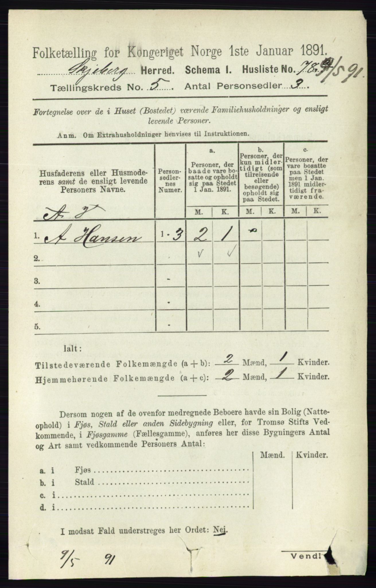 RA, 1891 census for 0115 Skjeberg, 1891, p. 2273
