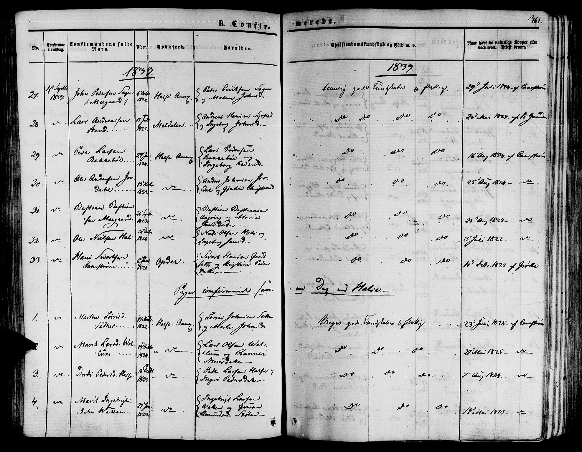 Ministerialprotokoller, klokkerbøker og fødselsregistre - Møre og Romsdal, AV/SAT-A-1454/592/L1025: Parish register (official) no. 592A03 /2, 1831-1849, p. 361