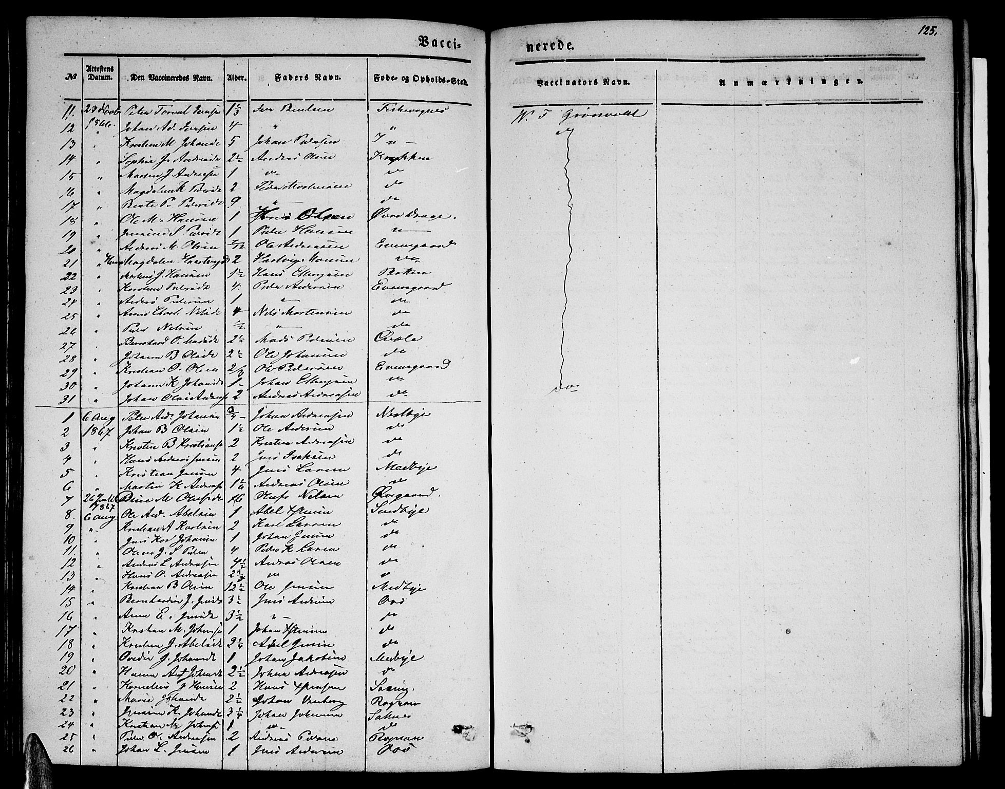 Ministerialprotokoller, klokkerbøker og fødselsregistre - Nordland, SAT/A-1459/847/L0678: Parish register (copy) no. 847C06, 1854-1870, p. 125