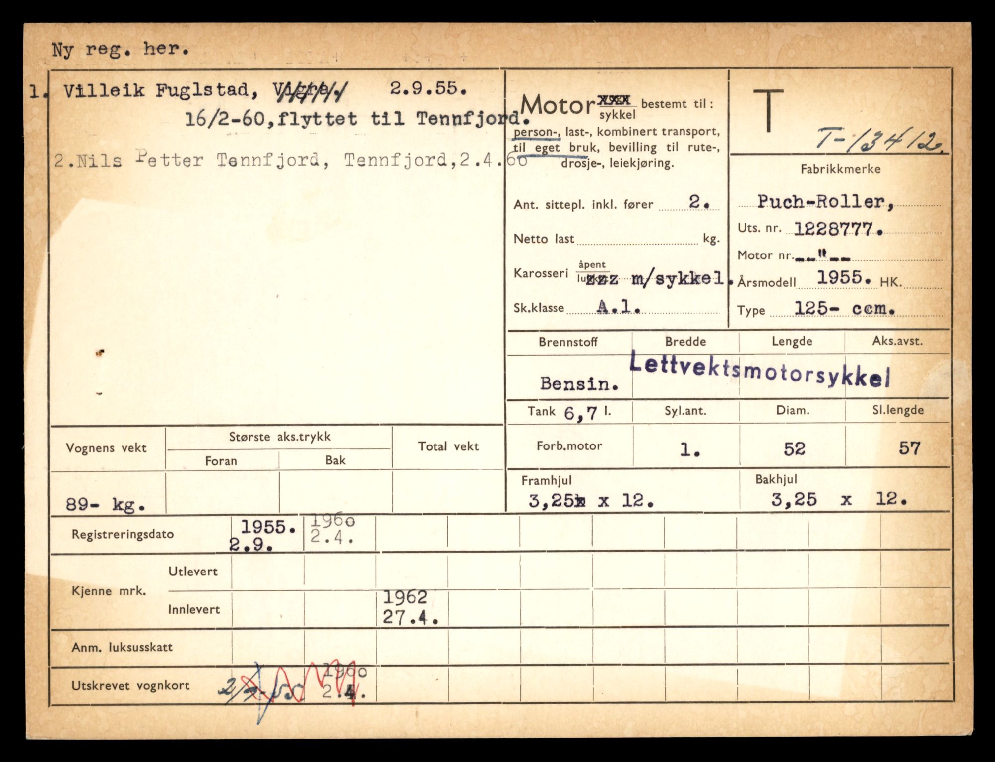 Møre og Romsdal vegkontor - Ålesund trafikkstasjon, AV/SAT-A-4099/F/Fe/L0039: Registreringskort for kjøretøy T 13361 - T 13530, 1927-1998, p. 865