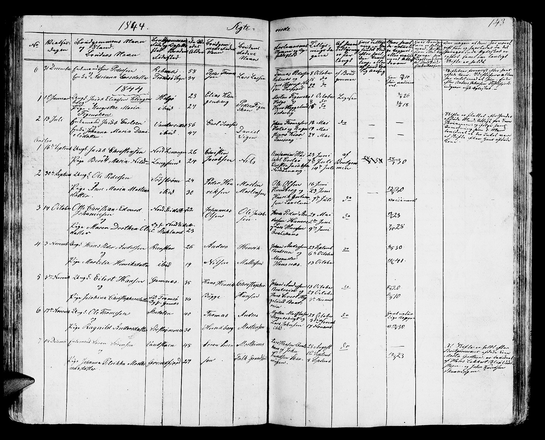 Karlsøy sokneprestembete, SATØ/S-1299/H/Ha/Hab/L0002klokker: Parish register (copy) no. 2, 1843-1861, p. 143
