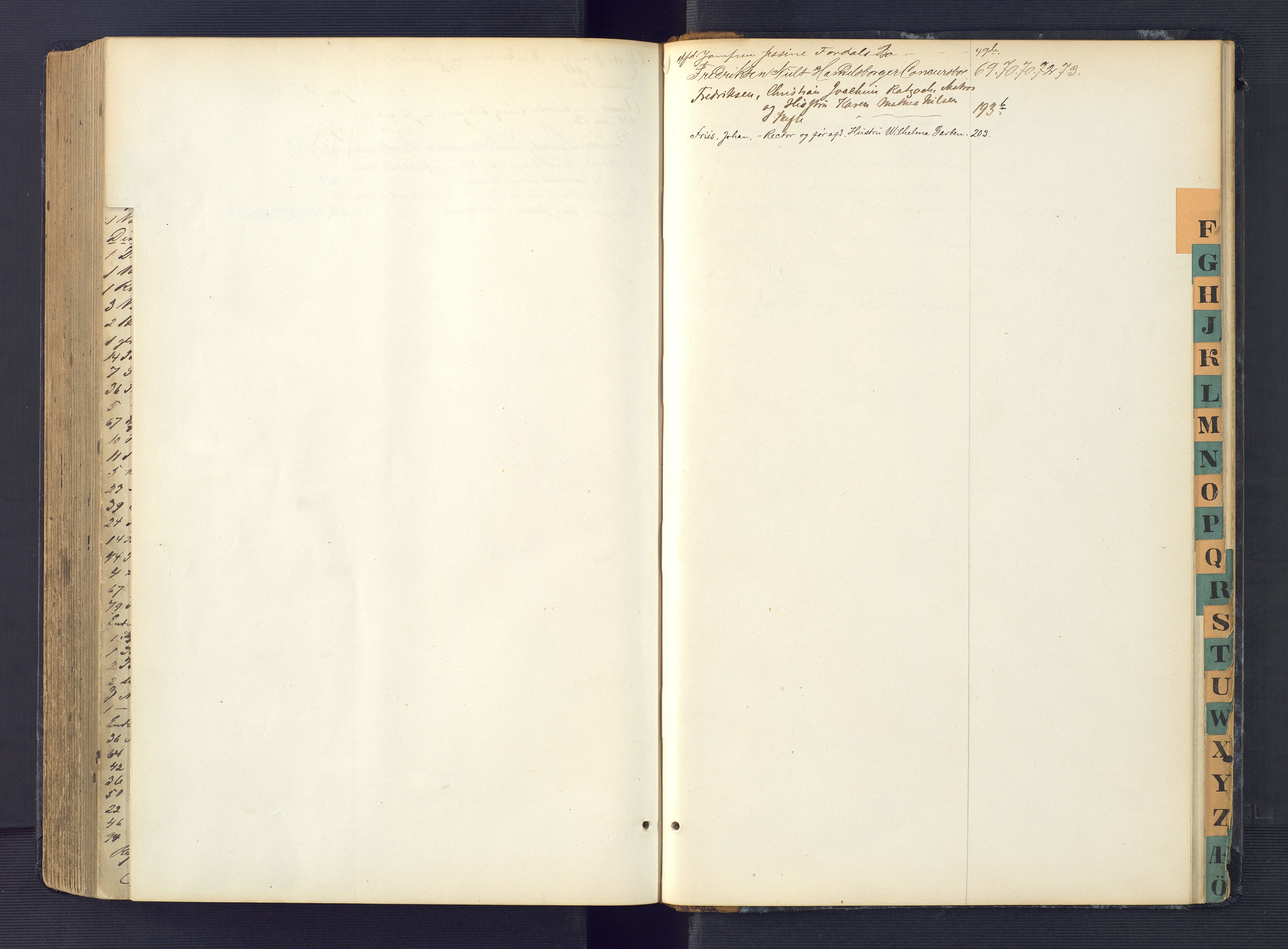 Kristiansand byrett, AV/SAK-1223-0001/H/Hc/L0030: Skifteregistreringsprotokoll nr. 2, med register, 1867-1876