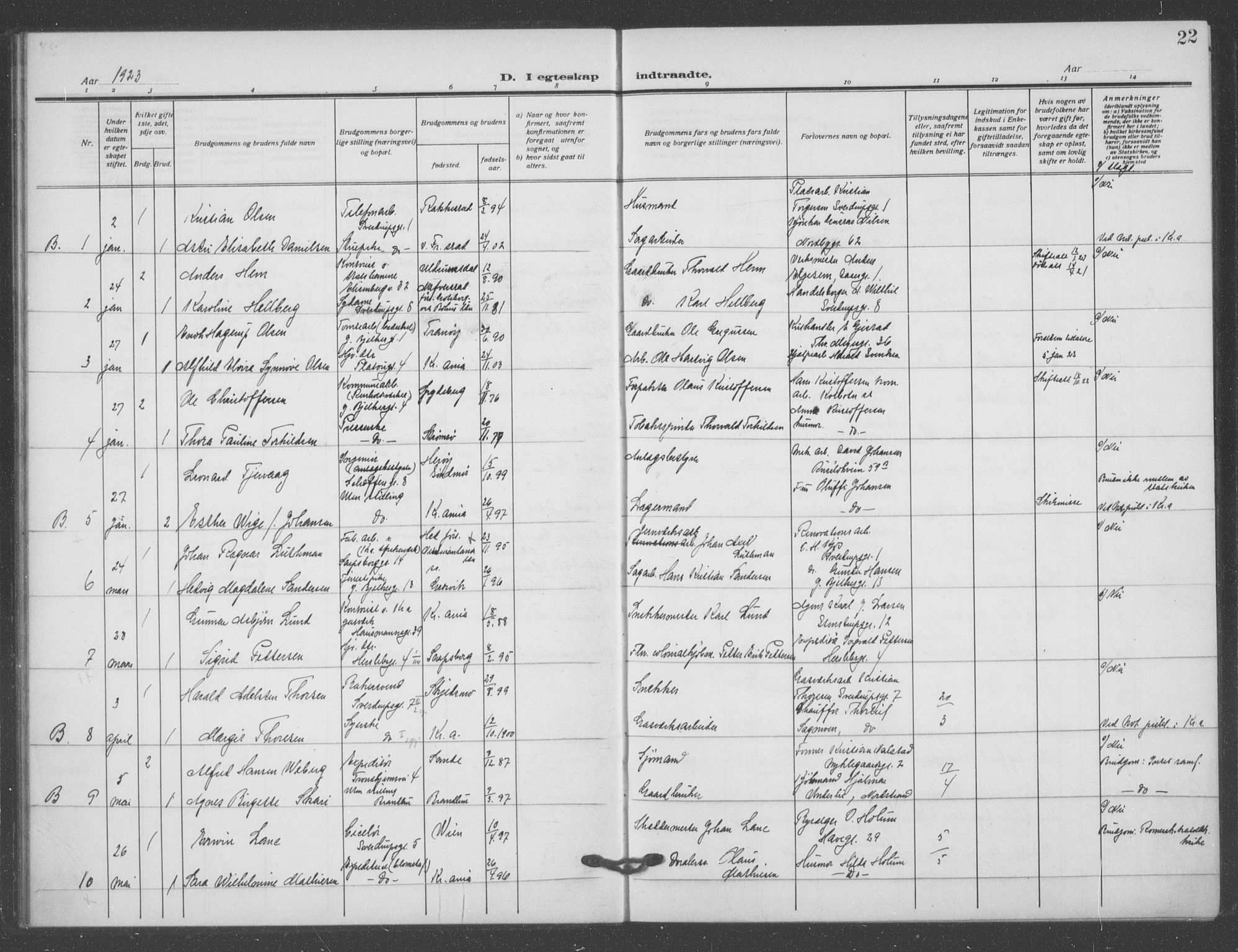 Matteus prestekontor Kirkebøker, SAO/A-10870/F/Fa/L0003: Parish register (official) no. 3, 1917-1938, p. 22