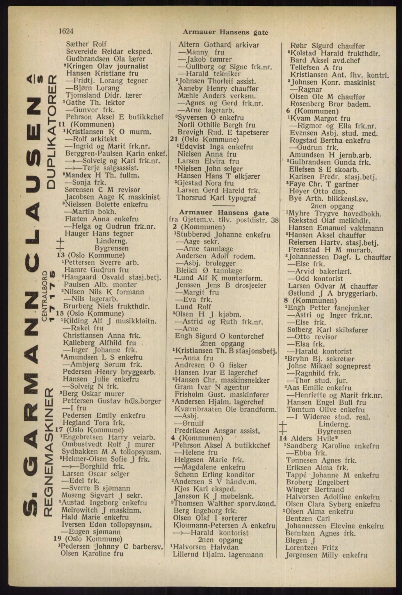 Kristiania/Oslo adressebok, PUBL/-, 1937, p. 1624