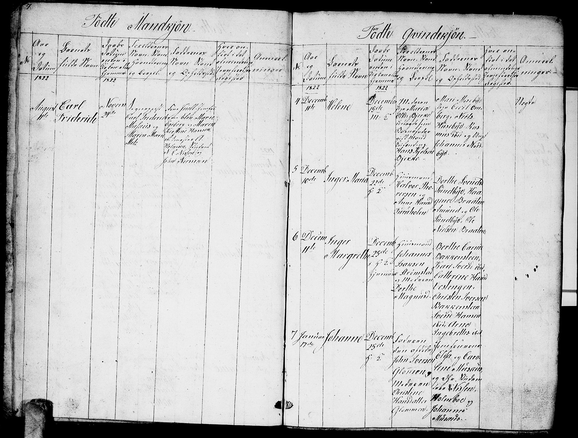 Enebakk prestekontor Kirkebøker, AV/SAO-A-10171c/G/Ga/L0002: Parish register (copy) no. I 2, 1822-1833, p. 7-8