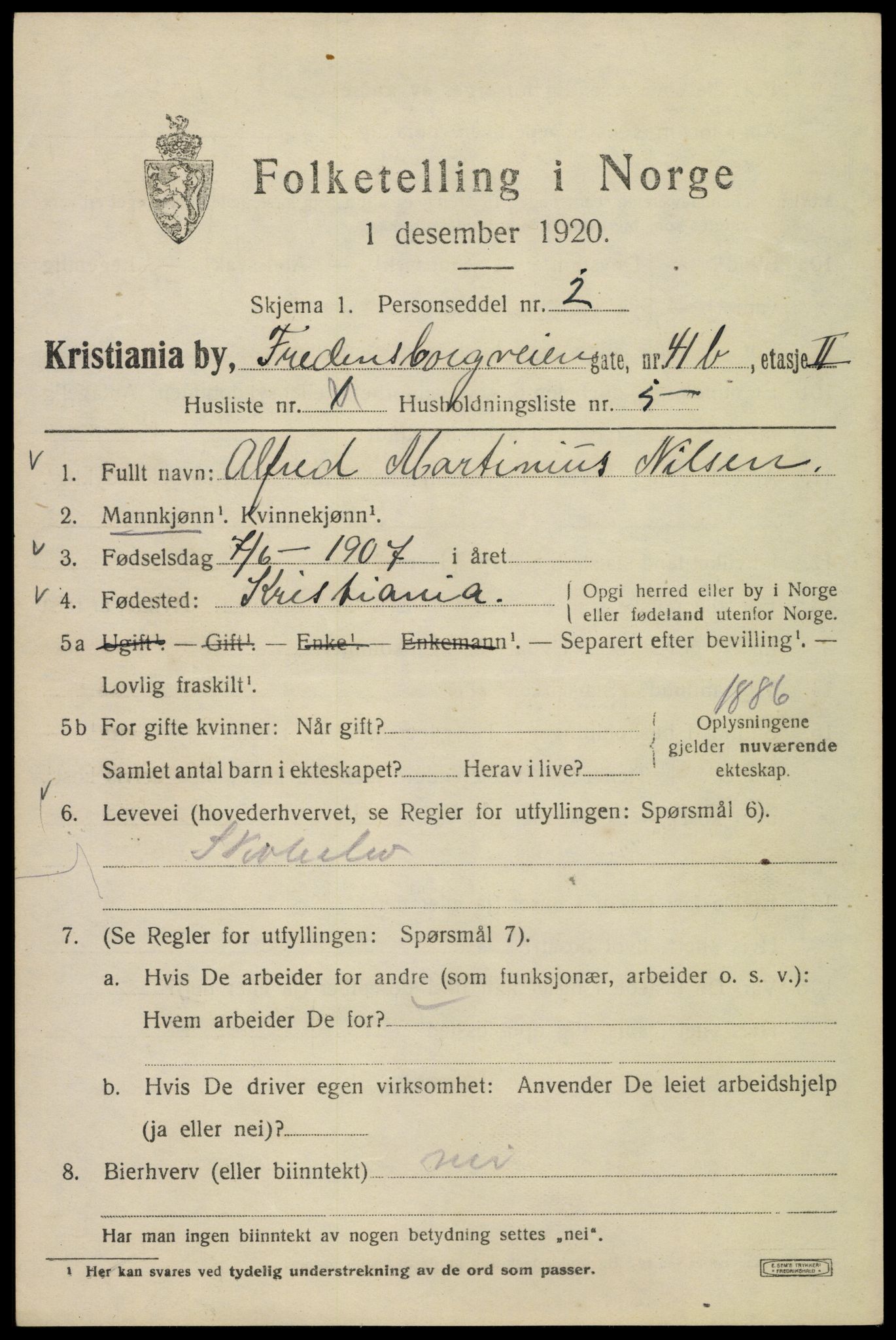 SAO, 1920 census for Kristiania, 1920, p. 236687