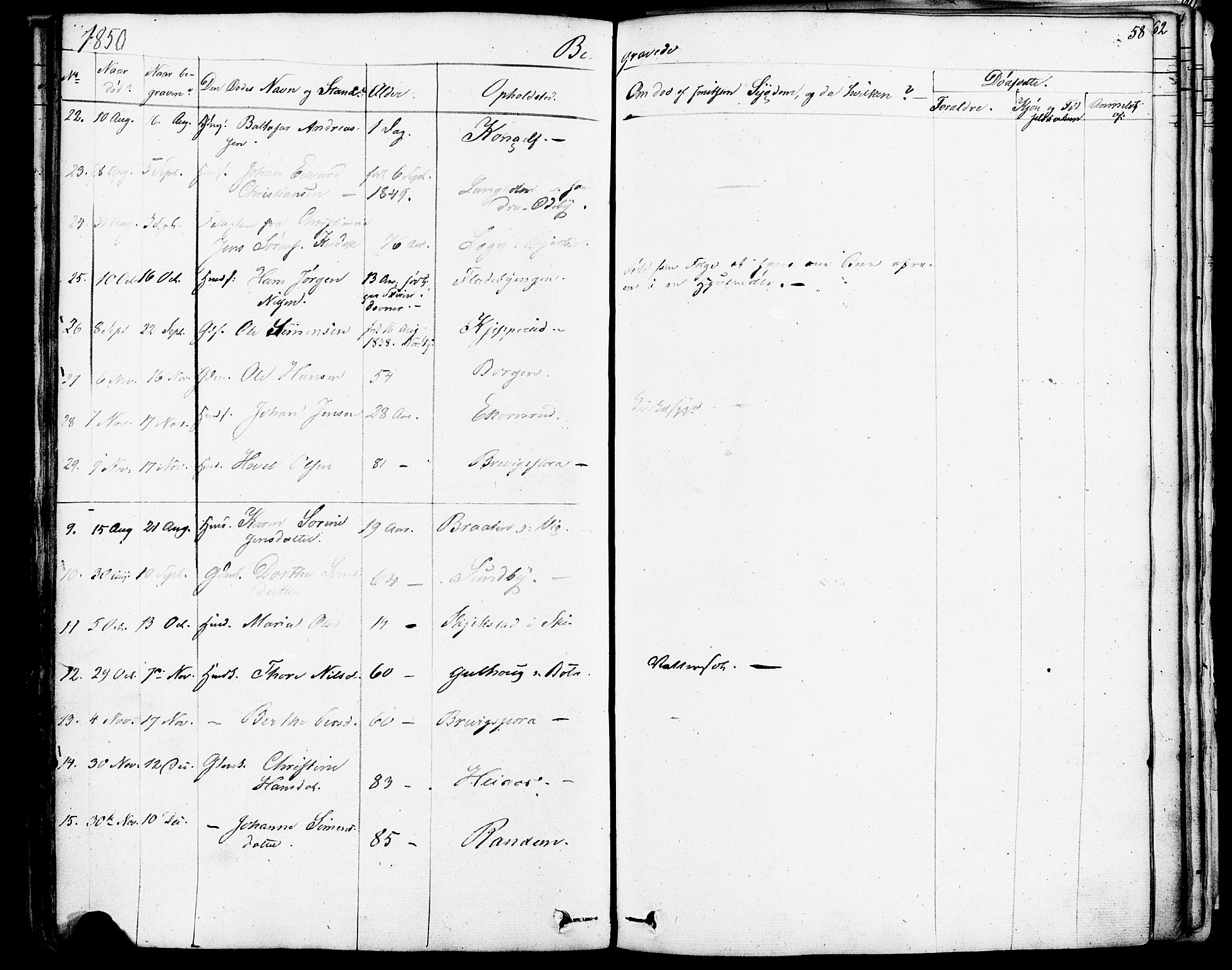 Enebakk prestekontor Kirkebøker, AV/SAO-A-10171c/F/Fa/L0013: Parish register (official) no. I 13, 1832-1882, p. 58