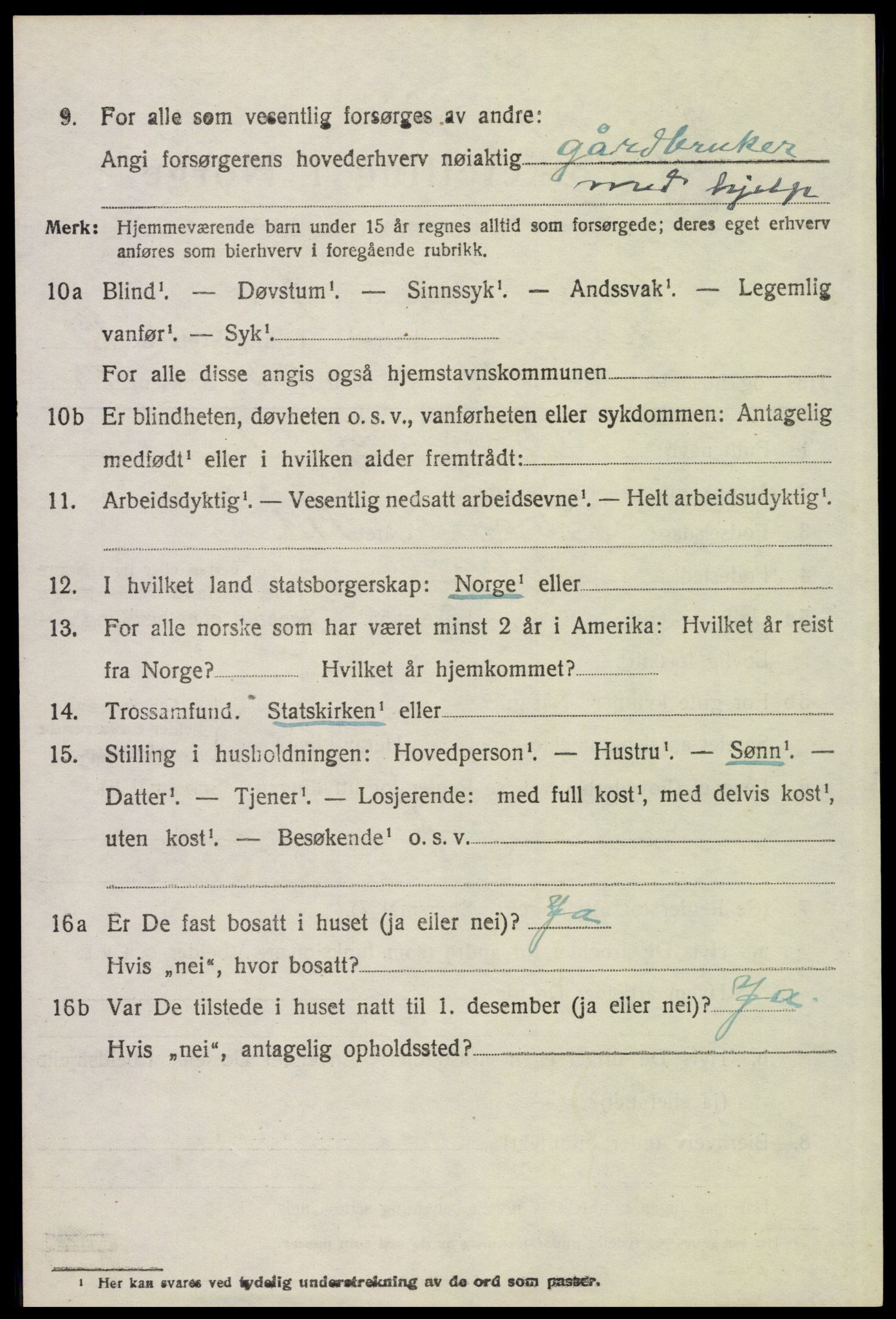 SAH, 1920 census for Elverum, 1920, p. 21447