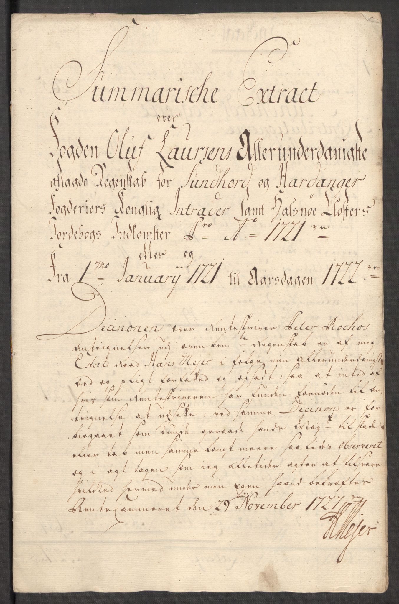 Rentekammeret inntil 1814, Reviderte regnskaper, Fogderegnskap, RA/EA-4092/R48/L3000: Fogderegnskap Sunnhordland og Hardanger, 1721, p. 63