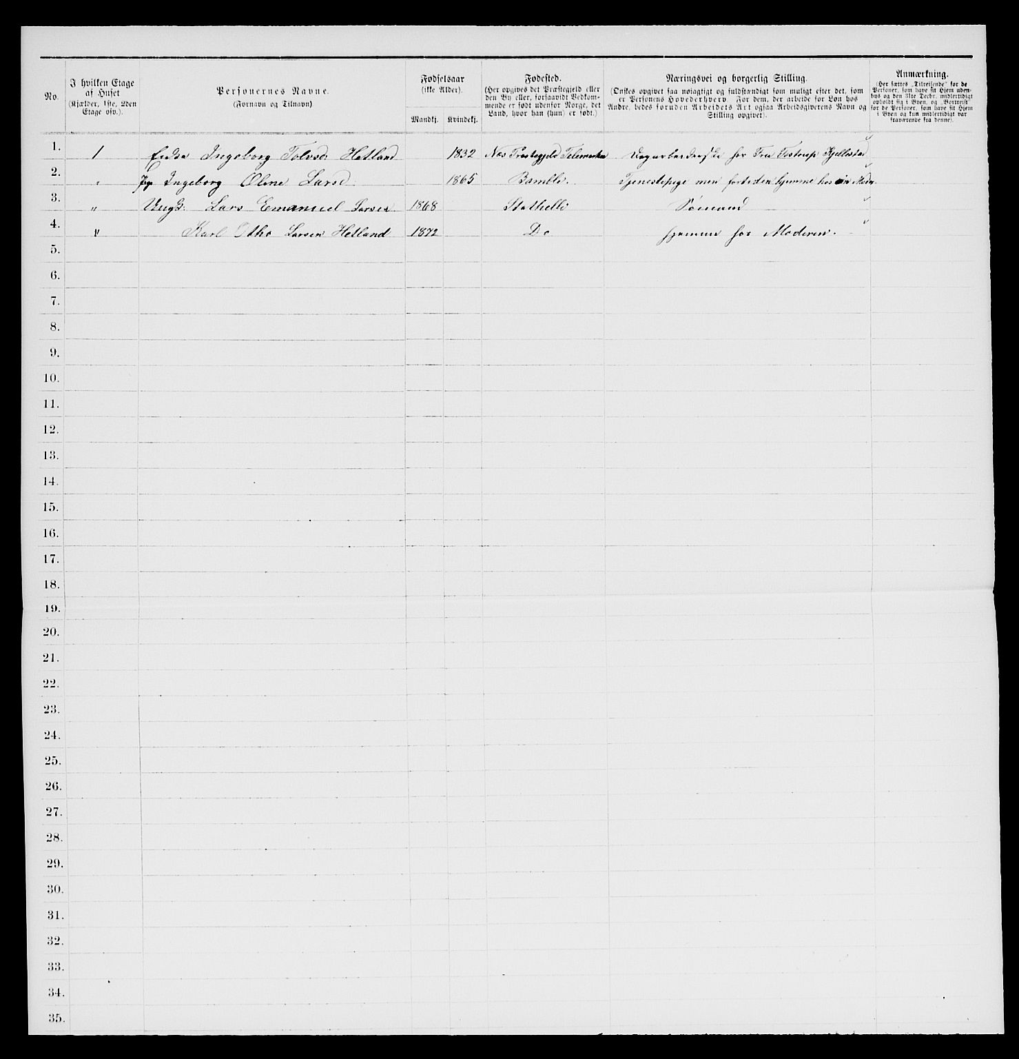 SAKO, 1885 census for 0803 Stathelle, 1885, p. 68