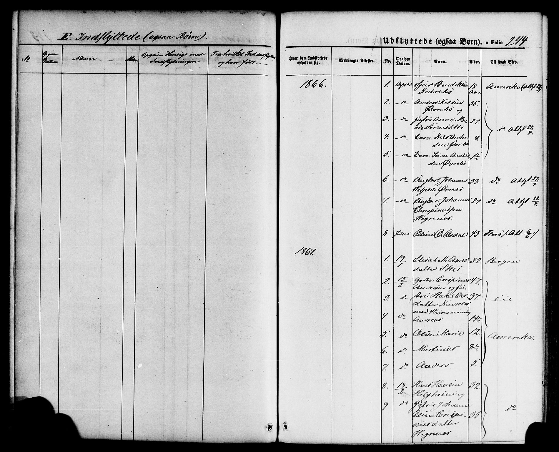 Jølster sokneprestembete, SAB/A-80701/H/Haa/Haaa/L0011: Parish register (official) no. A 11, 1866-1881, p. 244