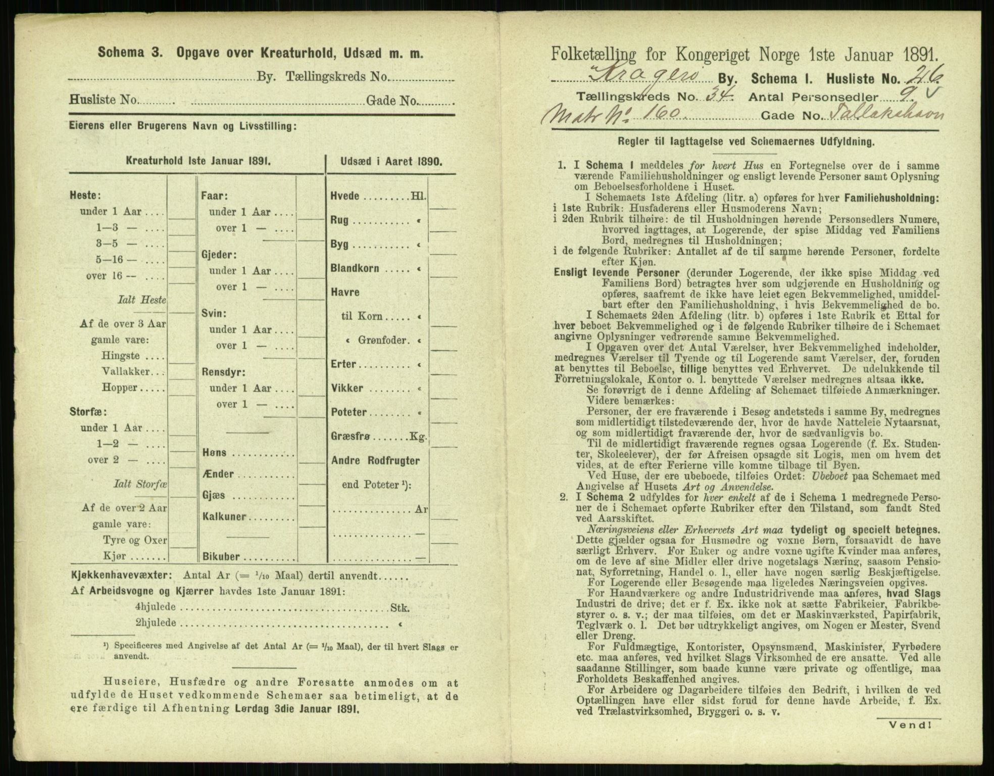 RA, 1891 census for 0801 Kragerø, 1891, p. 1284