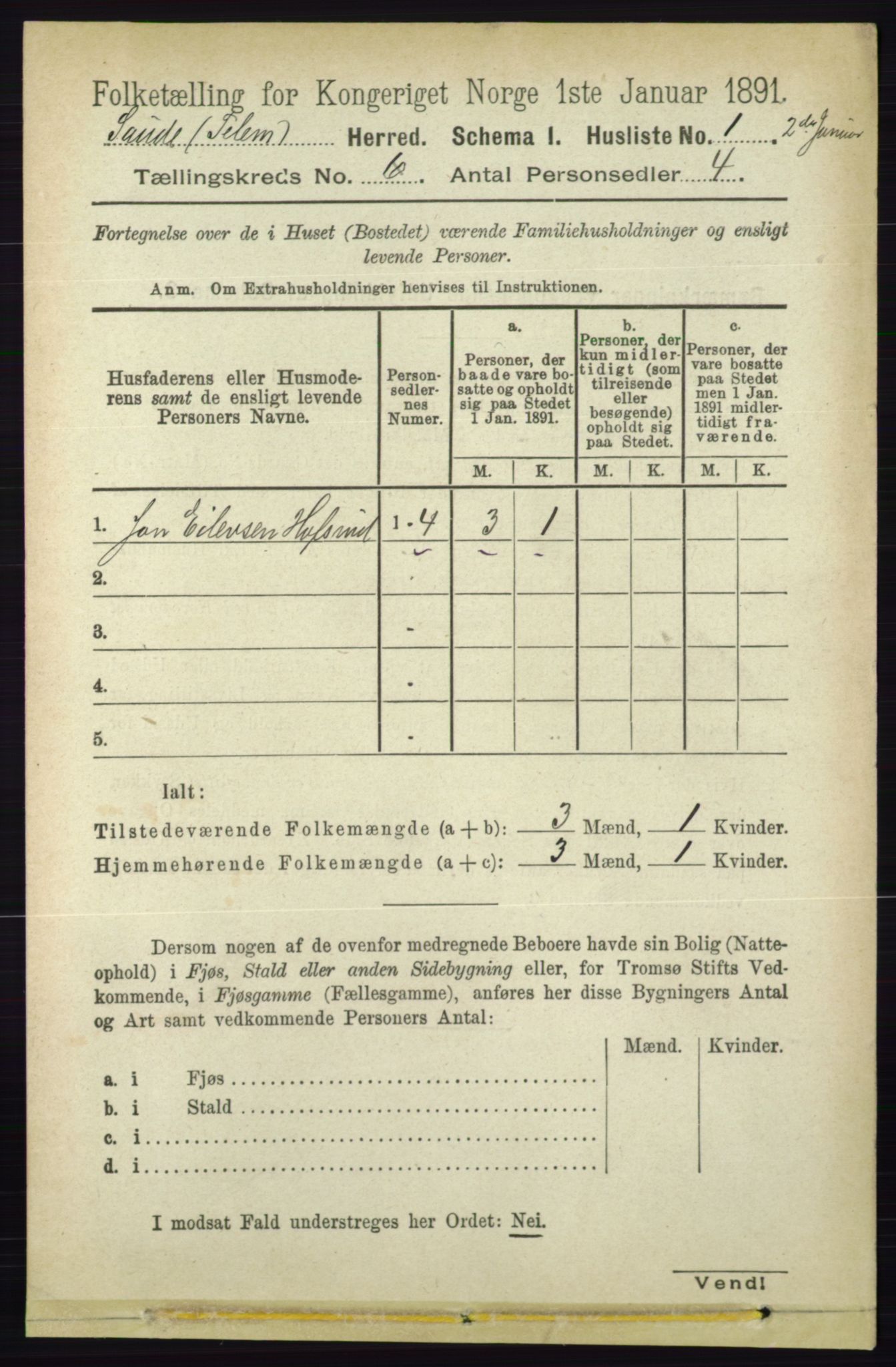 RA, 1891 census for 0822 Sauherad, 1891, p. 1674