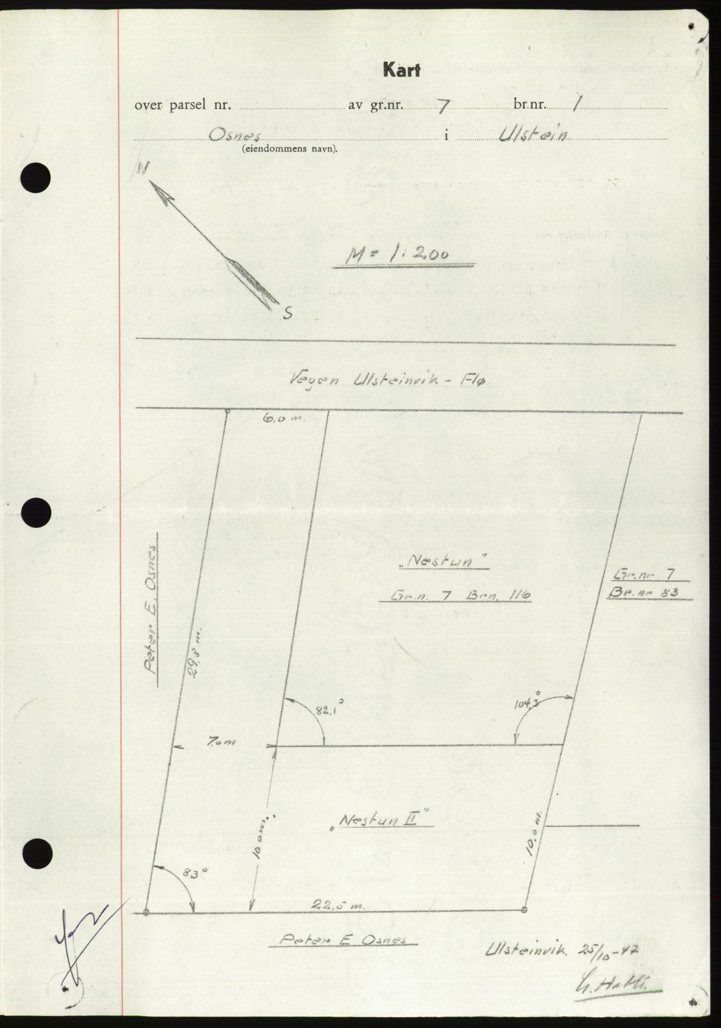 Søre Sunnmøre sorenskriveri, AV/SAT-A-4122/1/2/2C/L0081: Mortgage book no. 7A, 1947-1948, Diary no: : 1516/1947