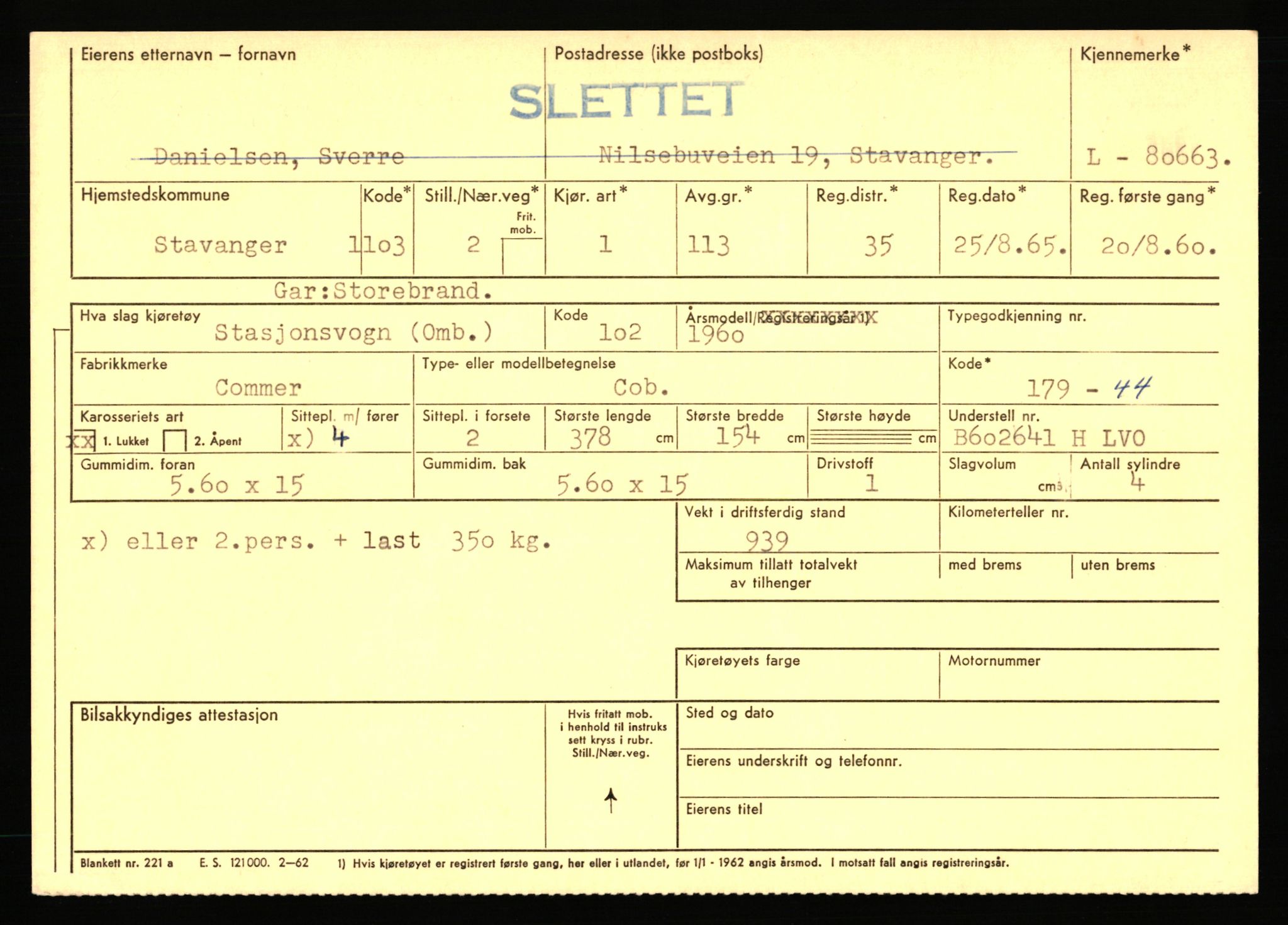 Stavanger trafikkstasjon, AV/SAST-A-101942/0/F/L0071: L-80500 - L-82199, 1930-1971, p. 249