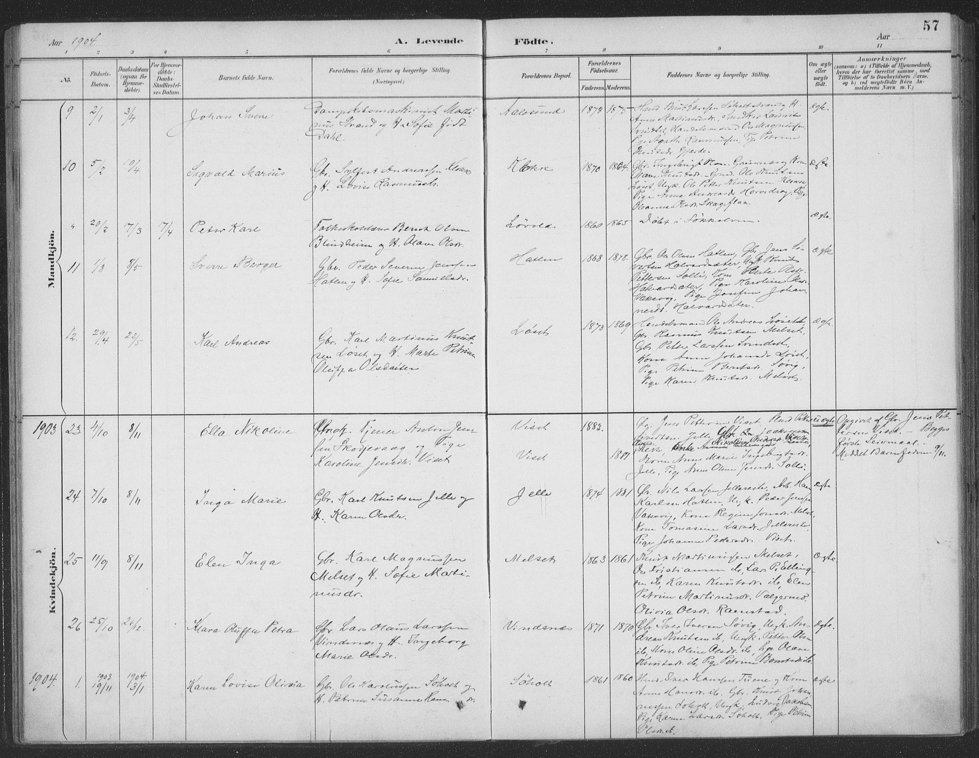 Ministerialprotokoller, klokkerbøker og fødselsregistre - Møre og Romsdal, AV/SAT-A-1454/522/L0316: Parish register (official) no. 522A11, 1890-1911, p. 57