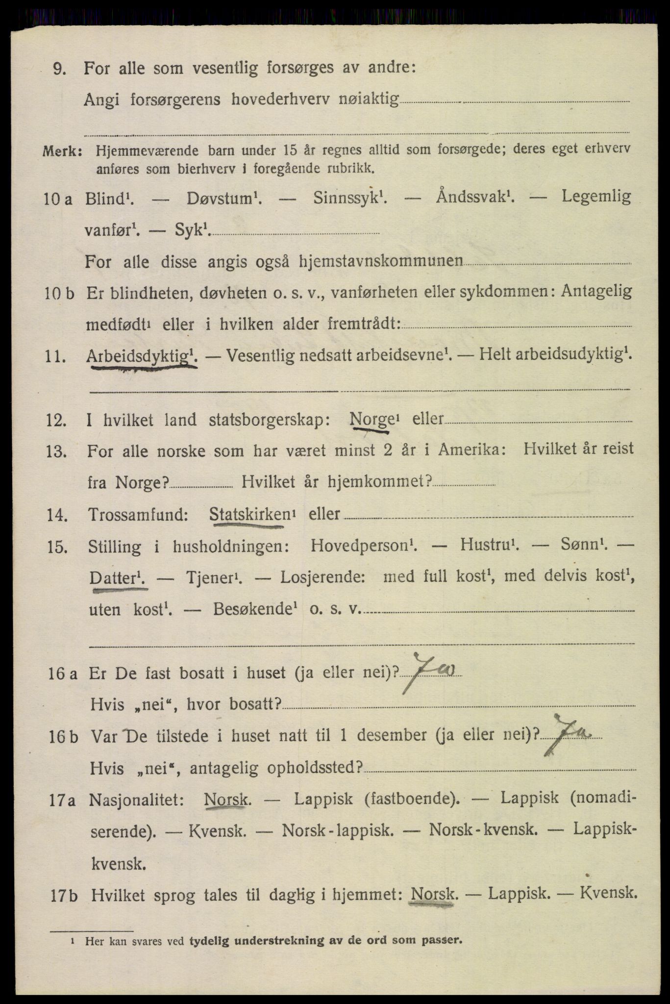 SAT, 1920 census for Saltdal, 1920, p. 5634