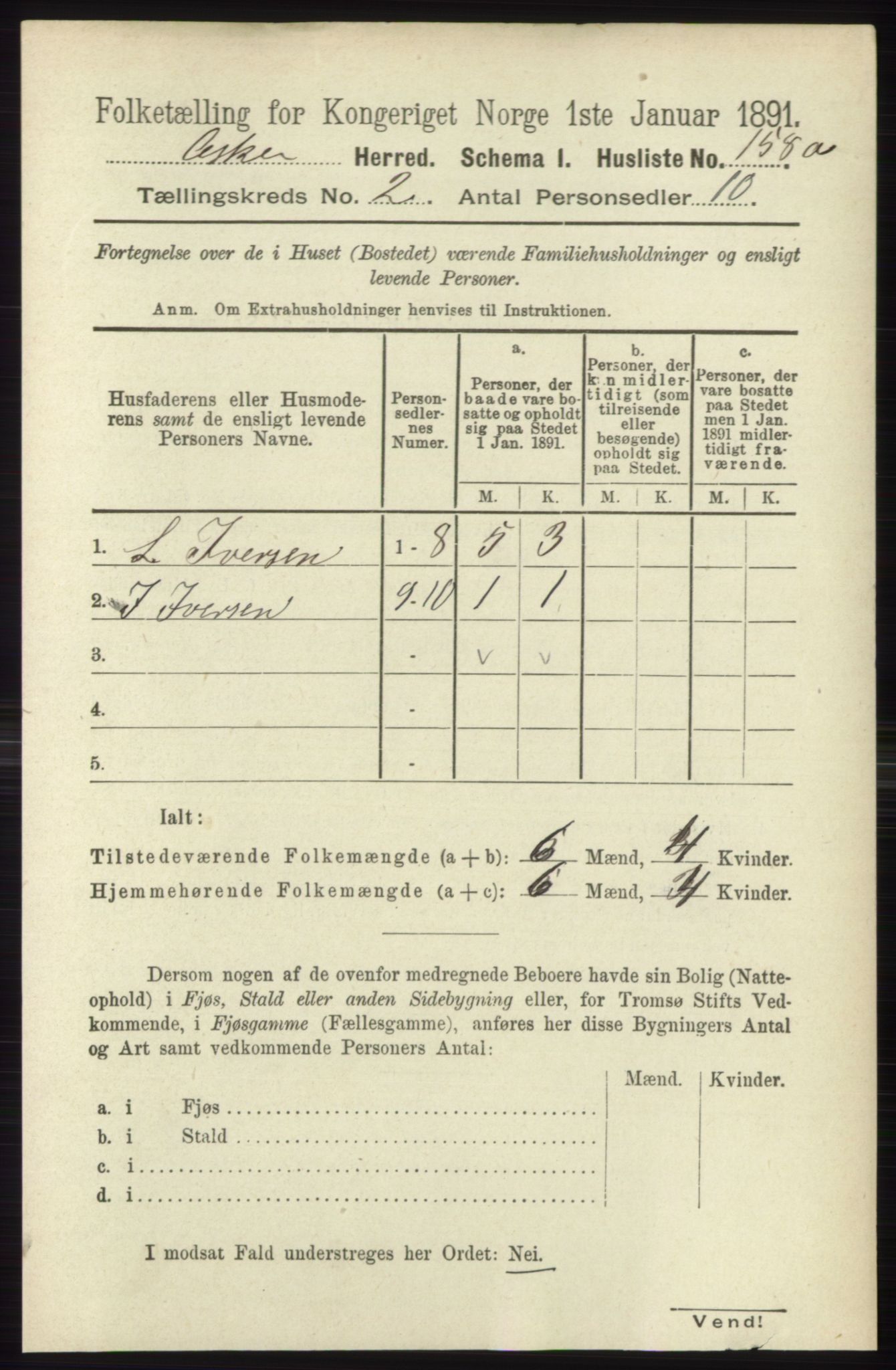 RA, 1891 census for 0220 Asker, 1891, p. 915