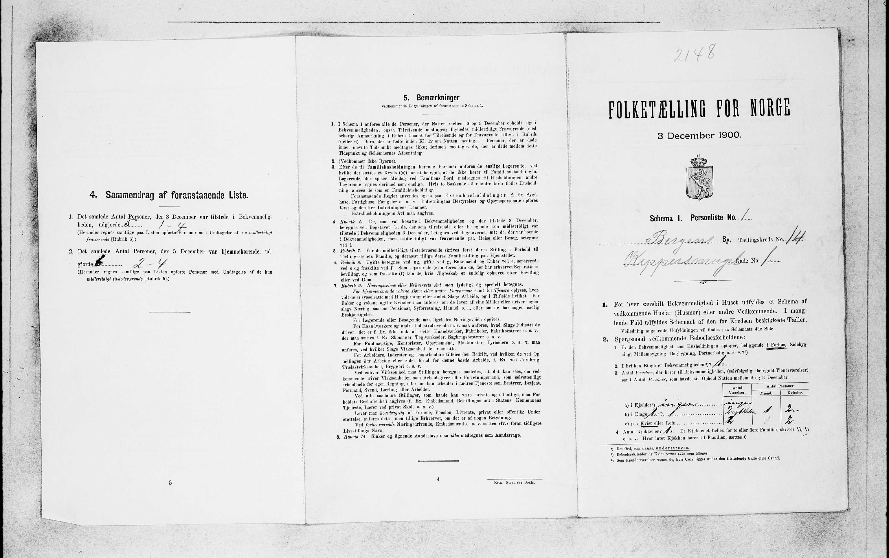 SAB, 1900 census for Bergen, 1900, p. 2653