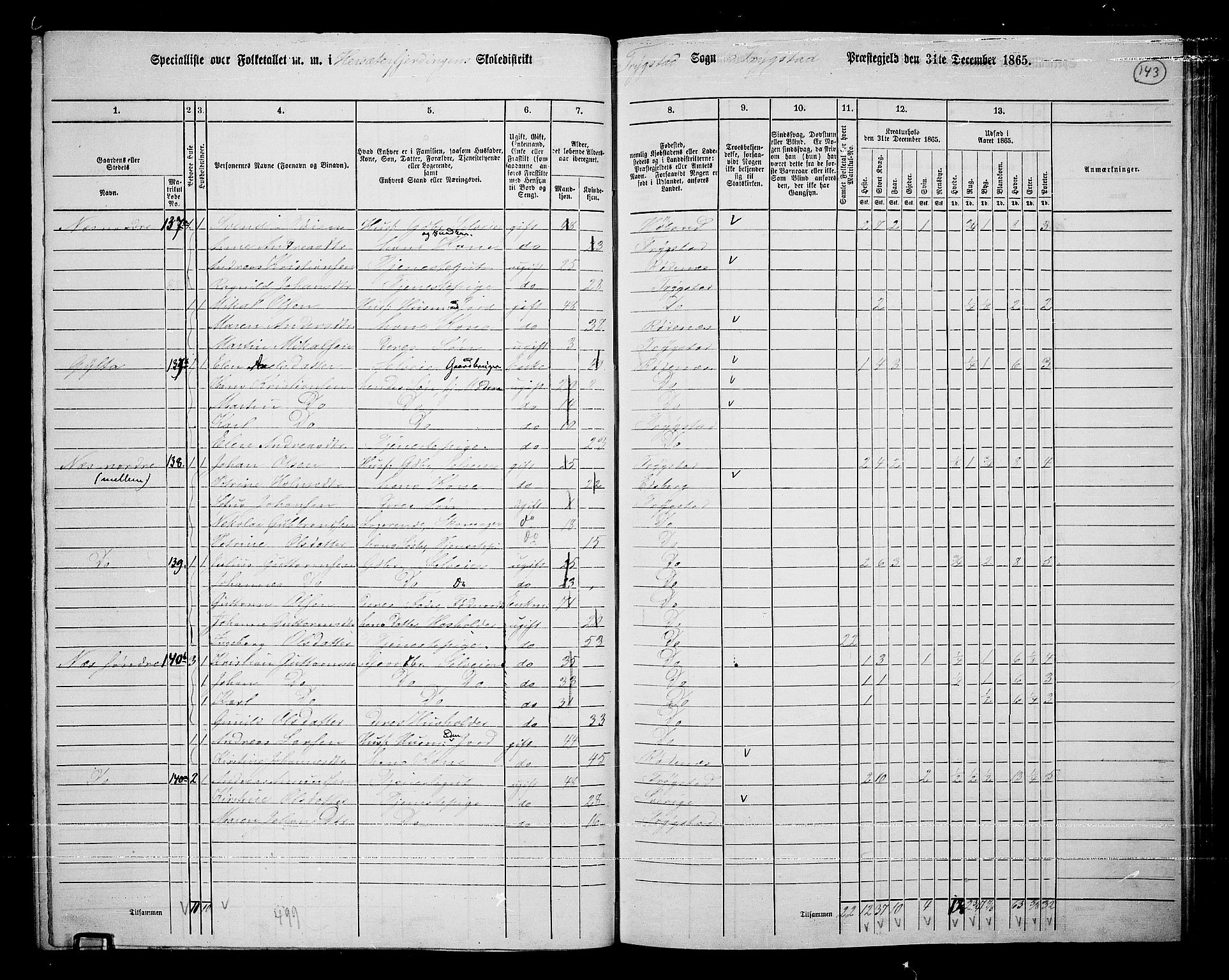 RA, 1865 census for Trøgstad, 1865, p. 127