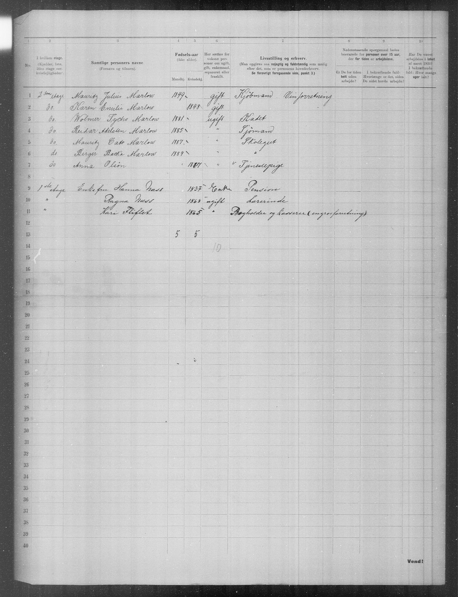 OBA, Municipal Census 1903 for Kristiania, 1903, p. 11531