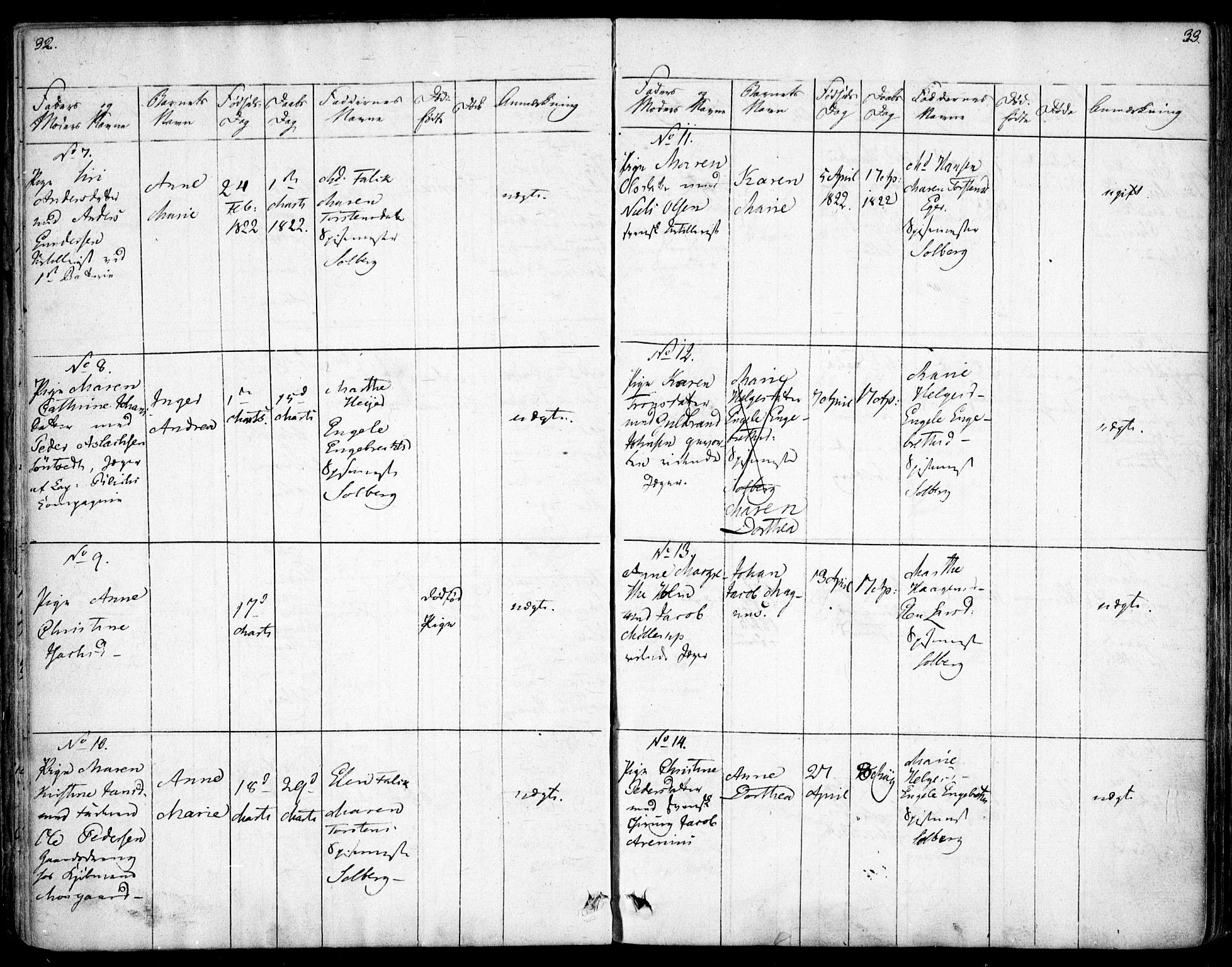 Rikshospitalet prestekontor Kirkebøker, SAO/A-10309b/F/L0001: Parish register (official) no. 1, 1818-1832, p. 32-33