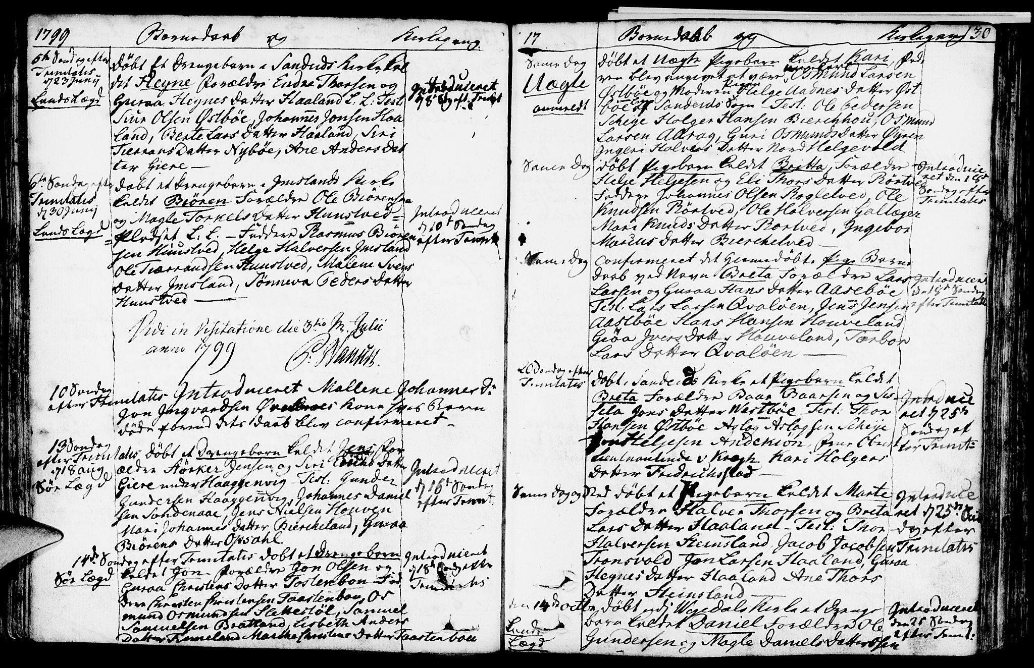 Vikedal sokneprestkontor, AV/SAST-A-101840/01/IV: Parish register (official) no. A 2, 1779-1817, p. 130