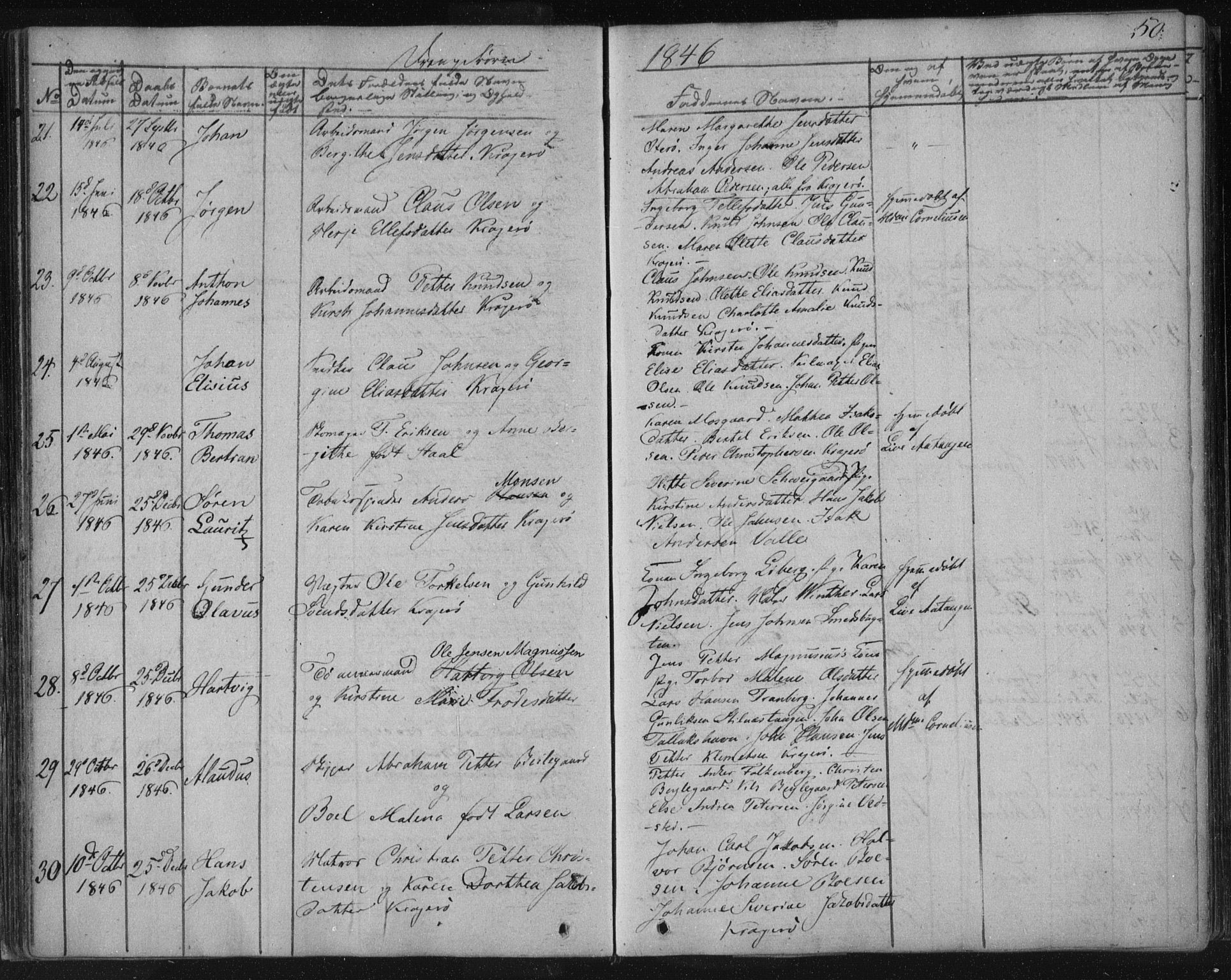 Kragerø kirkebøker, AV/SAKO-A-278/F/Fa/L0005: Parish register (official) no. 5, 1832-1847, p. 50