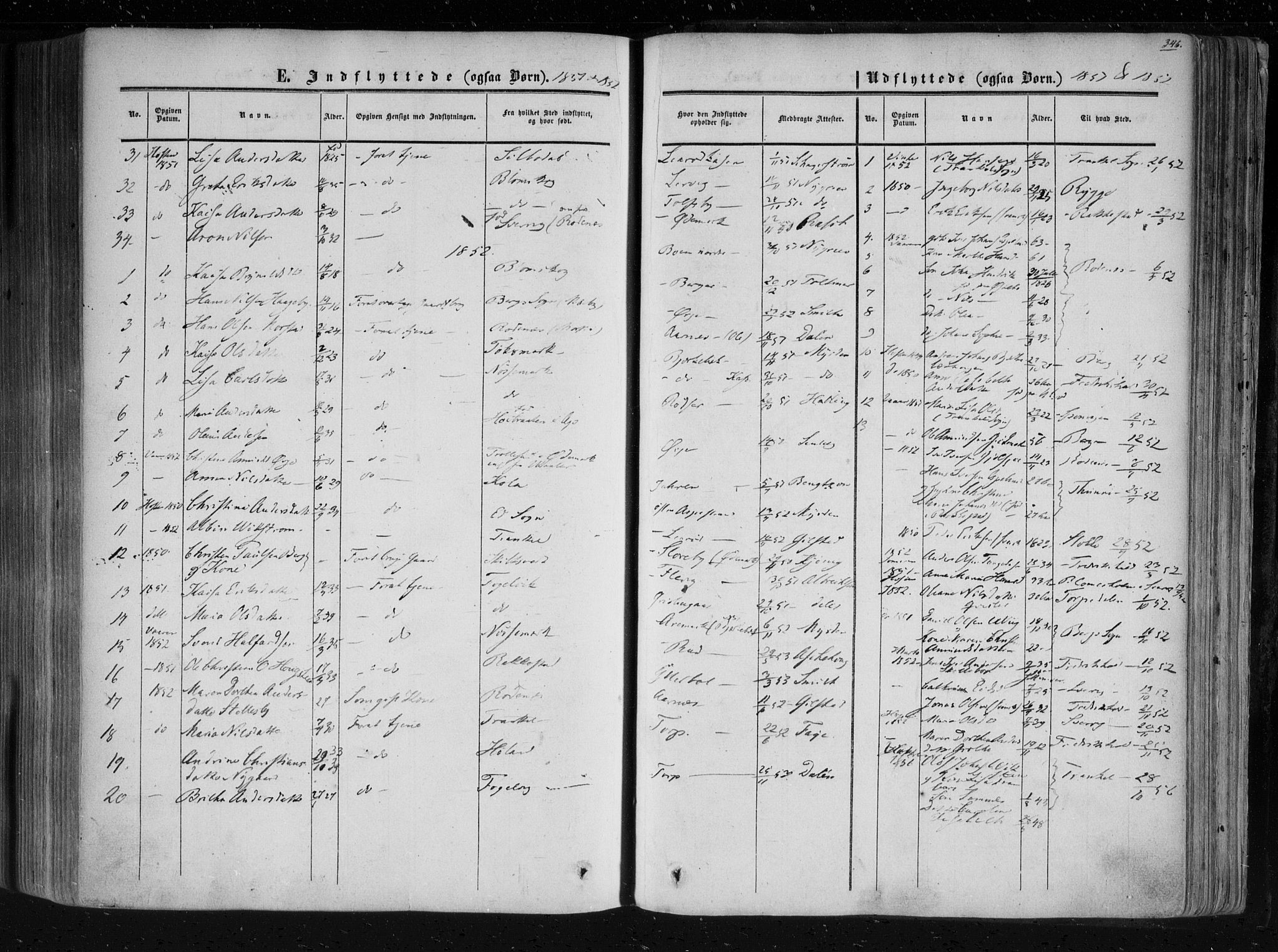 Aremark prestekontor Kirkebøker, SAO/A-10899/F/Fc/L0003: Parish register (official) no. III 3, 1850-1865, p. 346