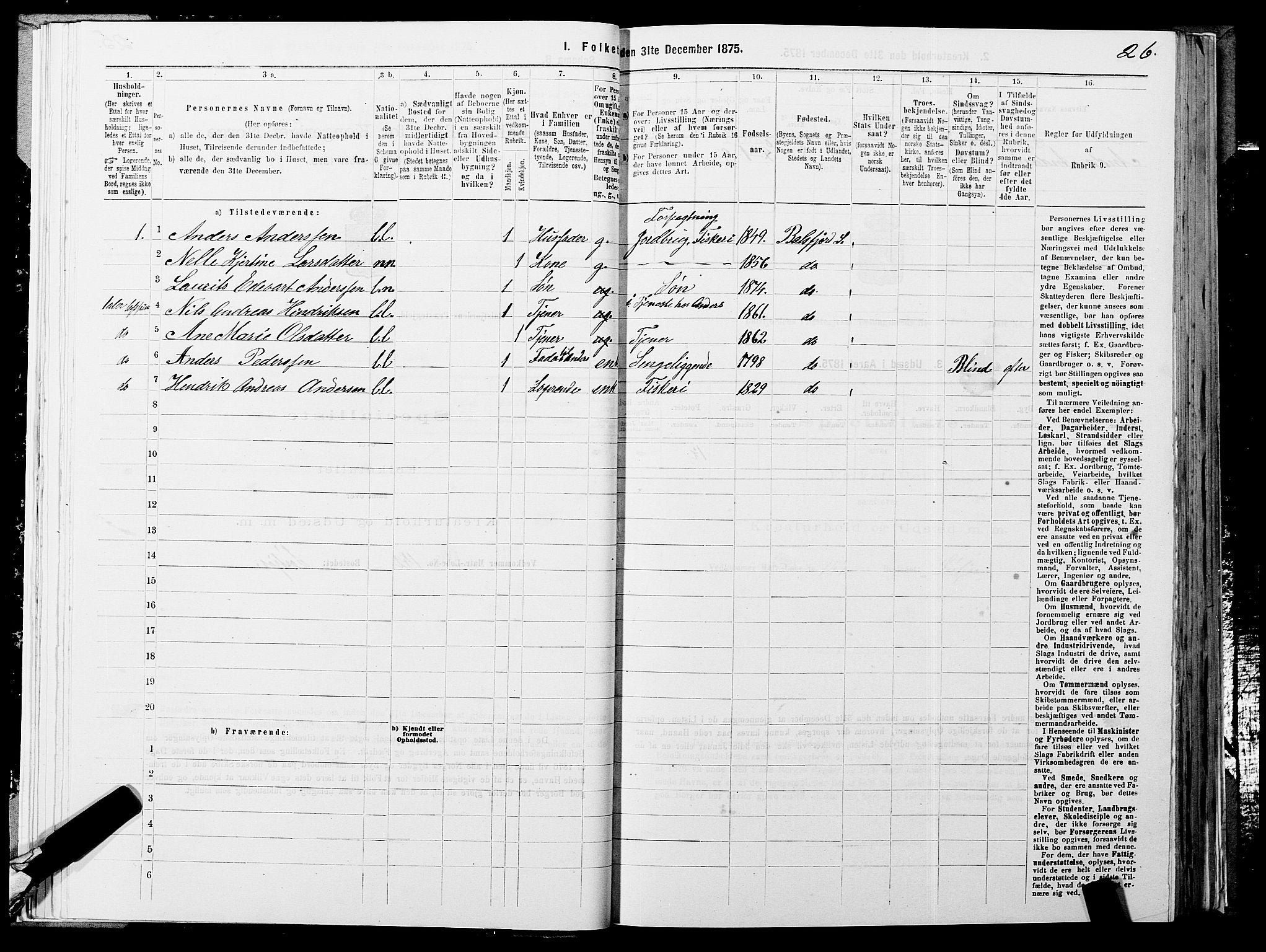 SATØ, 1875 census for 1933P Balsfjord, 1875, p. 1626