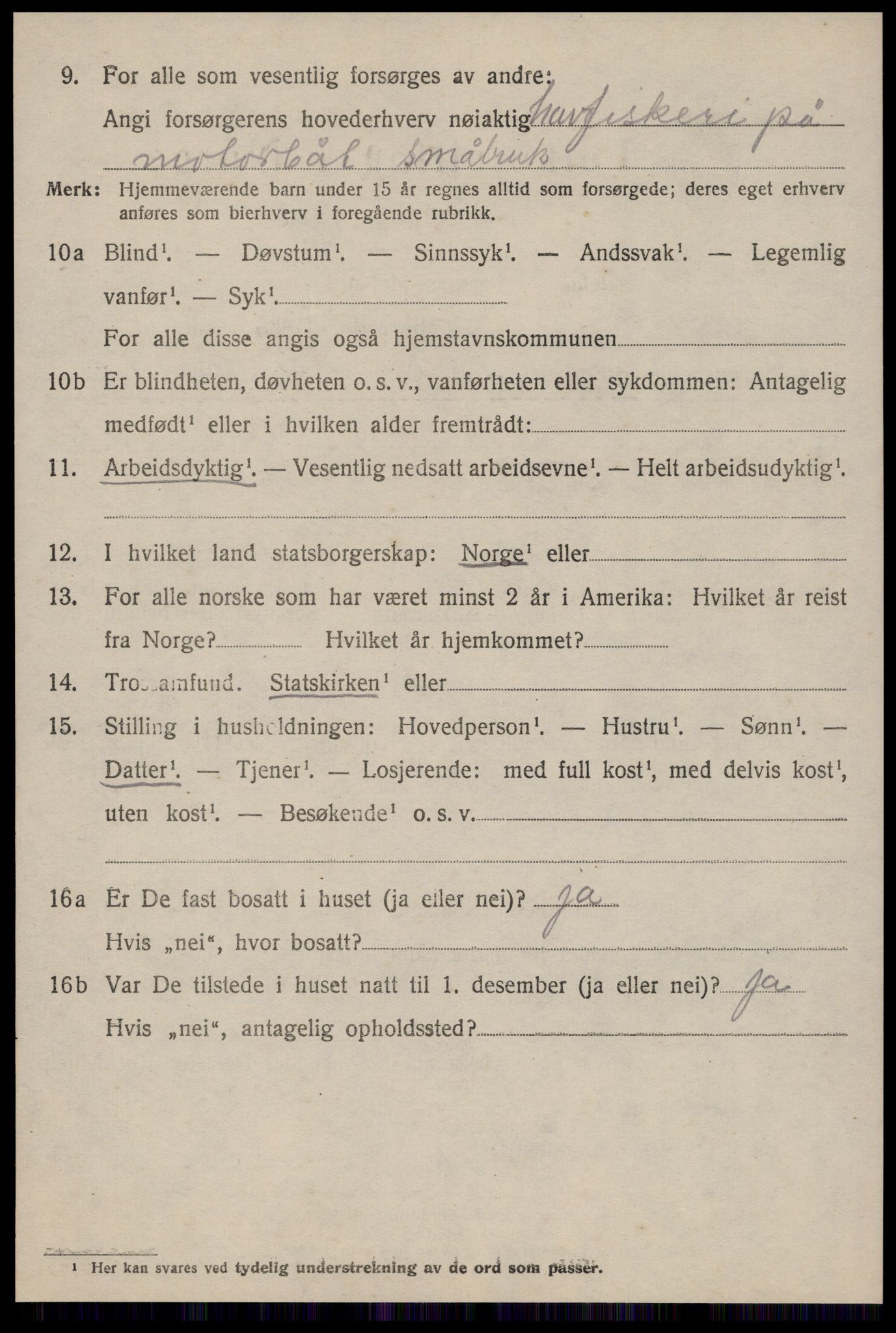 SAT, 1920 census for Aukra, 1920, p. 2696