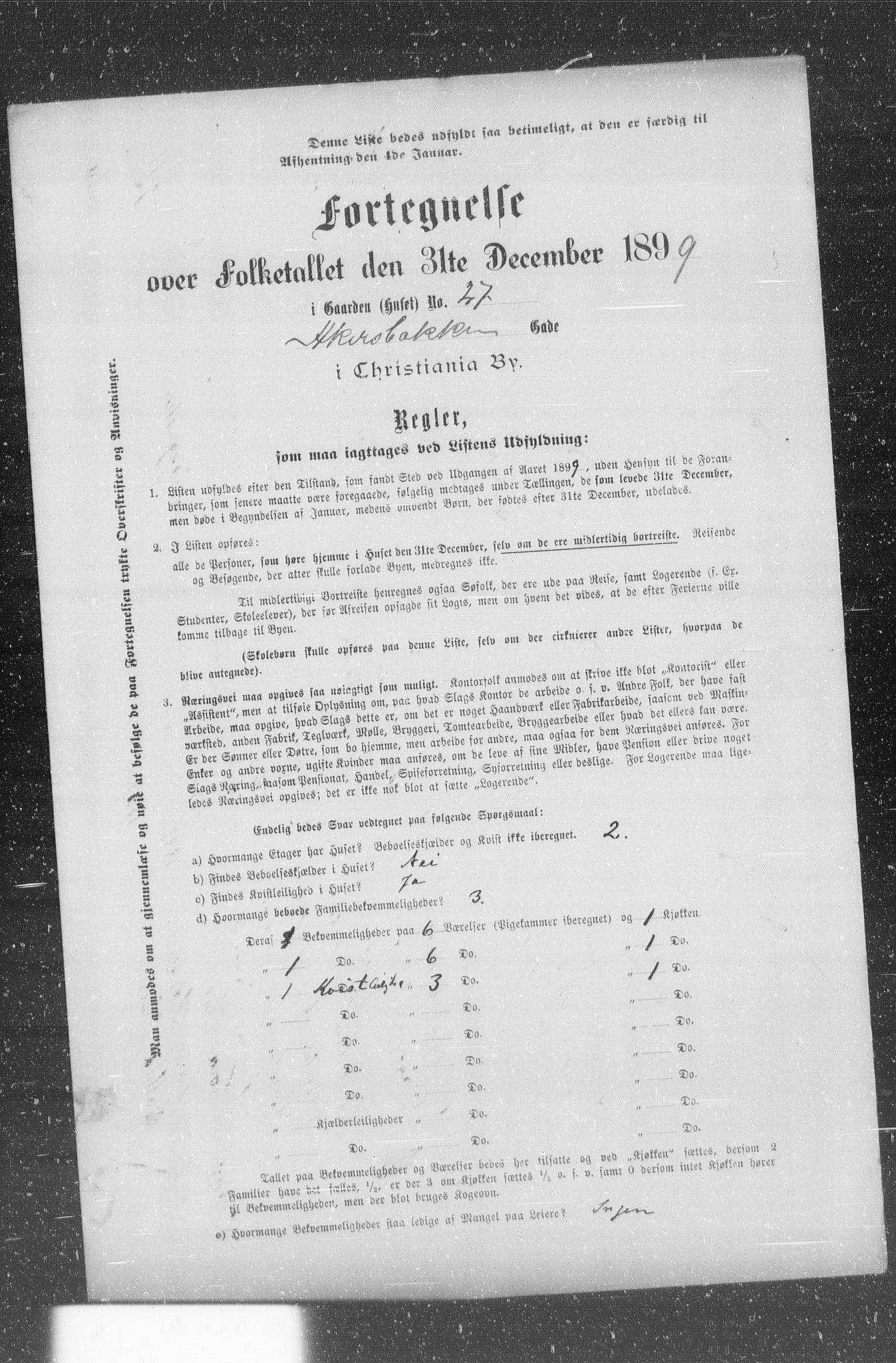 OBA, Municipal Census 1899 for Kristiania, 1899, p. 52