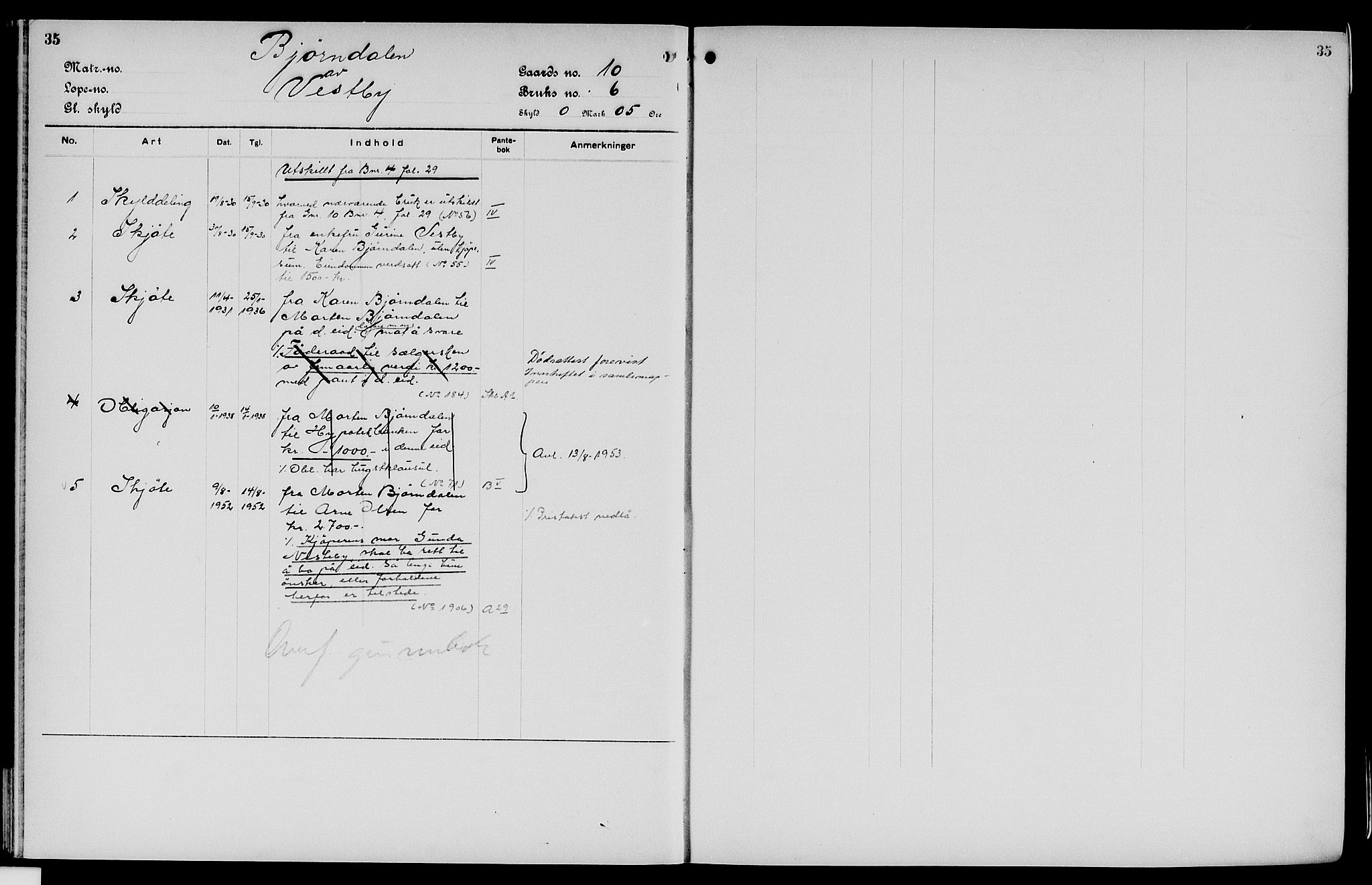 Vinger og Odal sorenskriveri, AV/SAH-TING-022/H/Ha/Hac/Haca/L0002: Mortgage register no. 3.2, 1929, p. 35