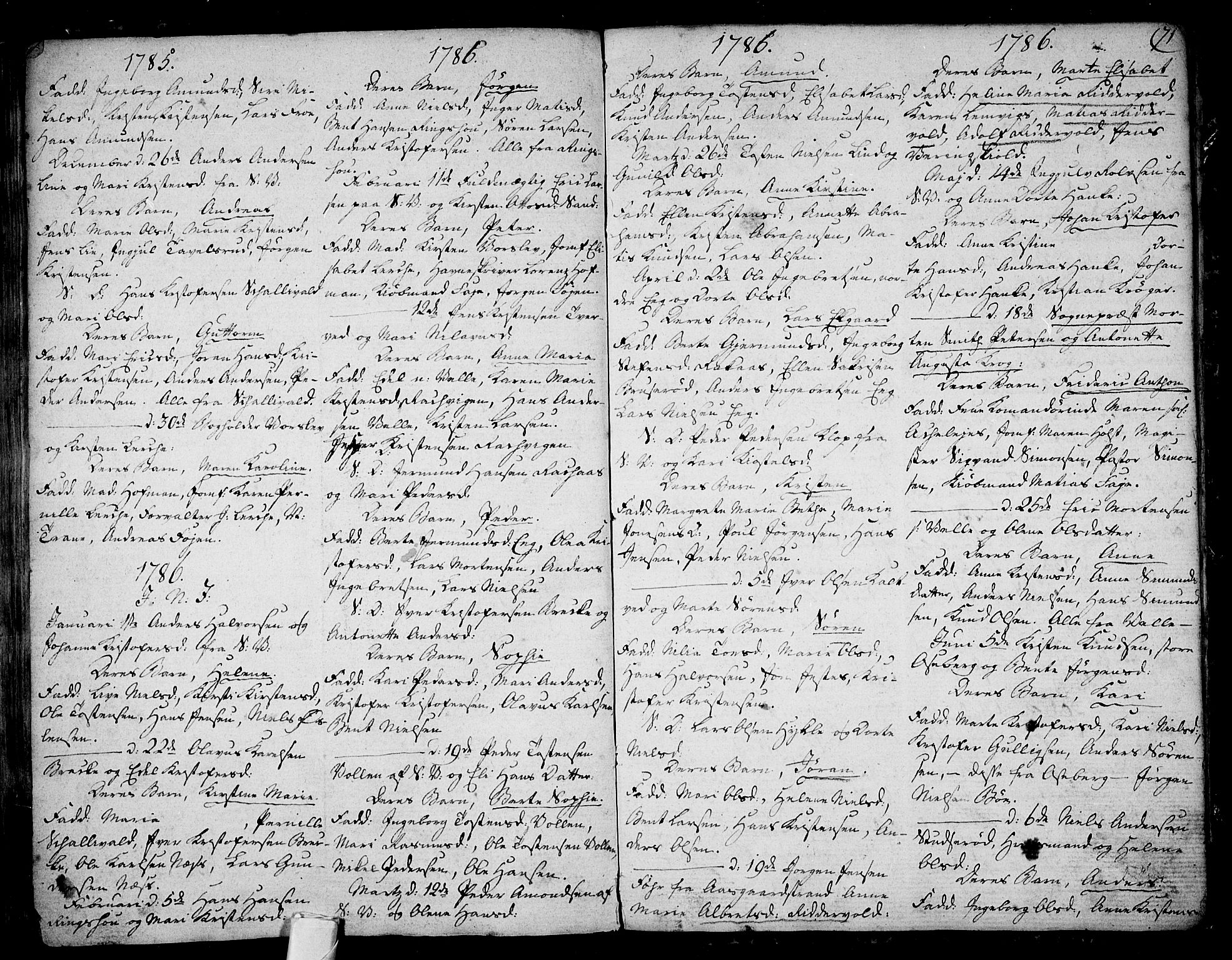 Sem kirkebøker, AV/SAKO-A-5/F/Fb/L0002: Parish register (official) no. II 2, 1764-1792, p. 71