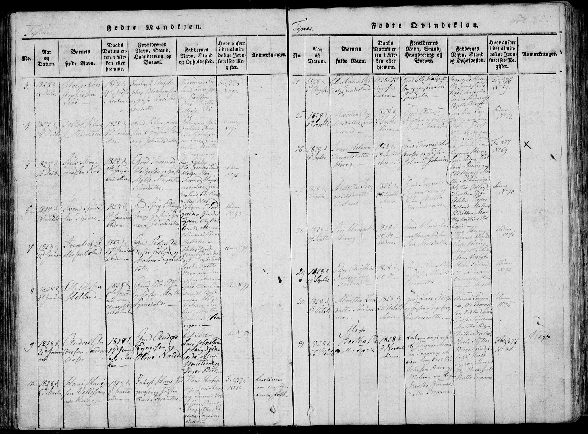 Skjold sokneprestkontor, SAST/A-101847/H/Ha/Haa/L0004: Parish register (official) no. A 4 /1, 1815-1830, p. 82