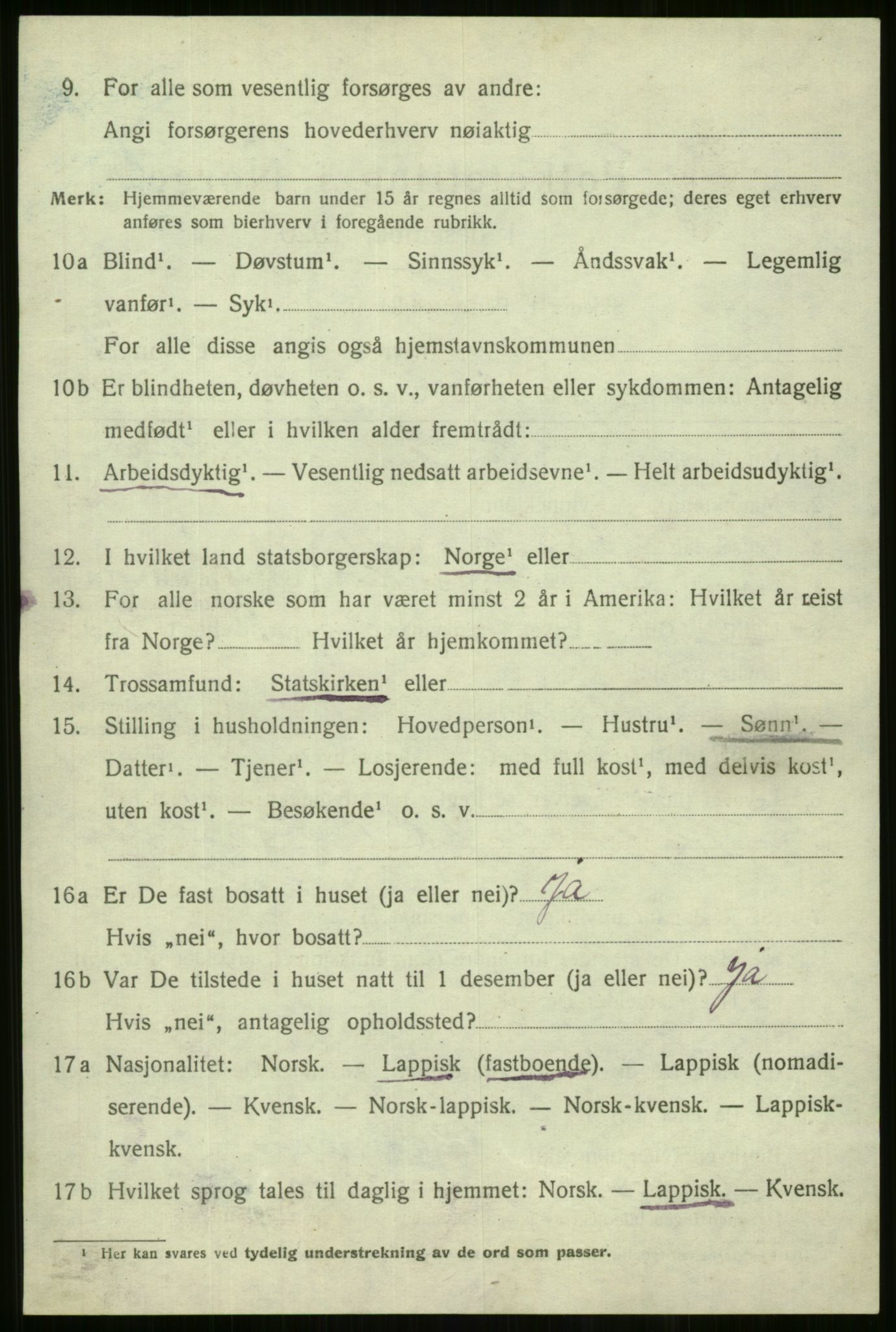 SATØ, 1920 census for Sørfjord, 1920, p. 1845