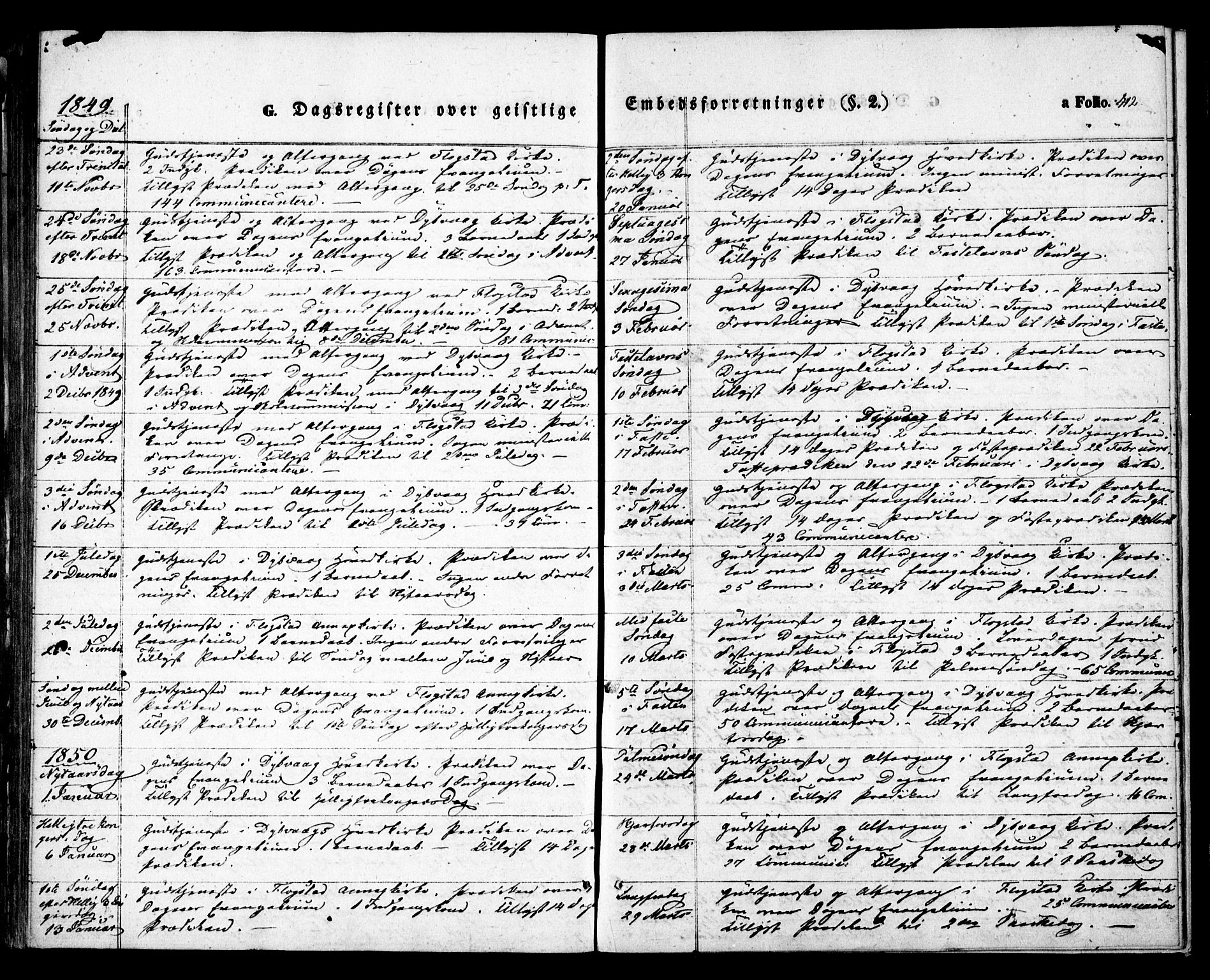 Dypvåg sokneprestkontor, AV/SAK-1111-0007/F/Fa/Faa/L0005: Parish register (official) no. A 5, 1841-1854, p. 412